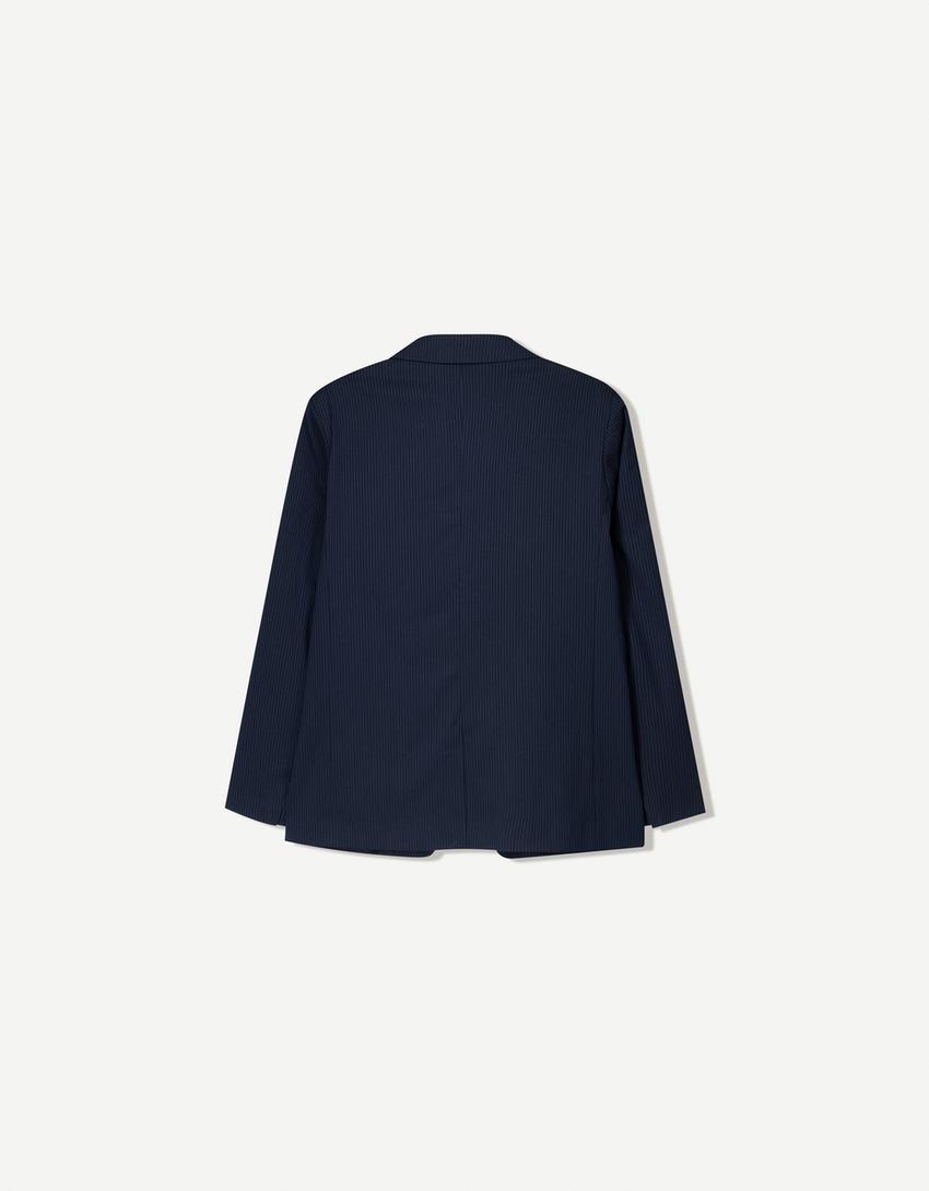 Buttoned blazer-Navy