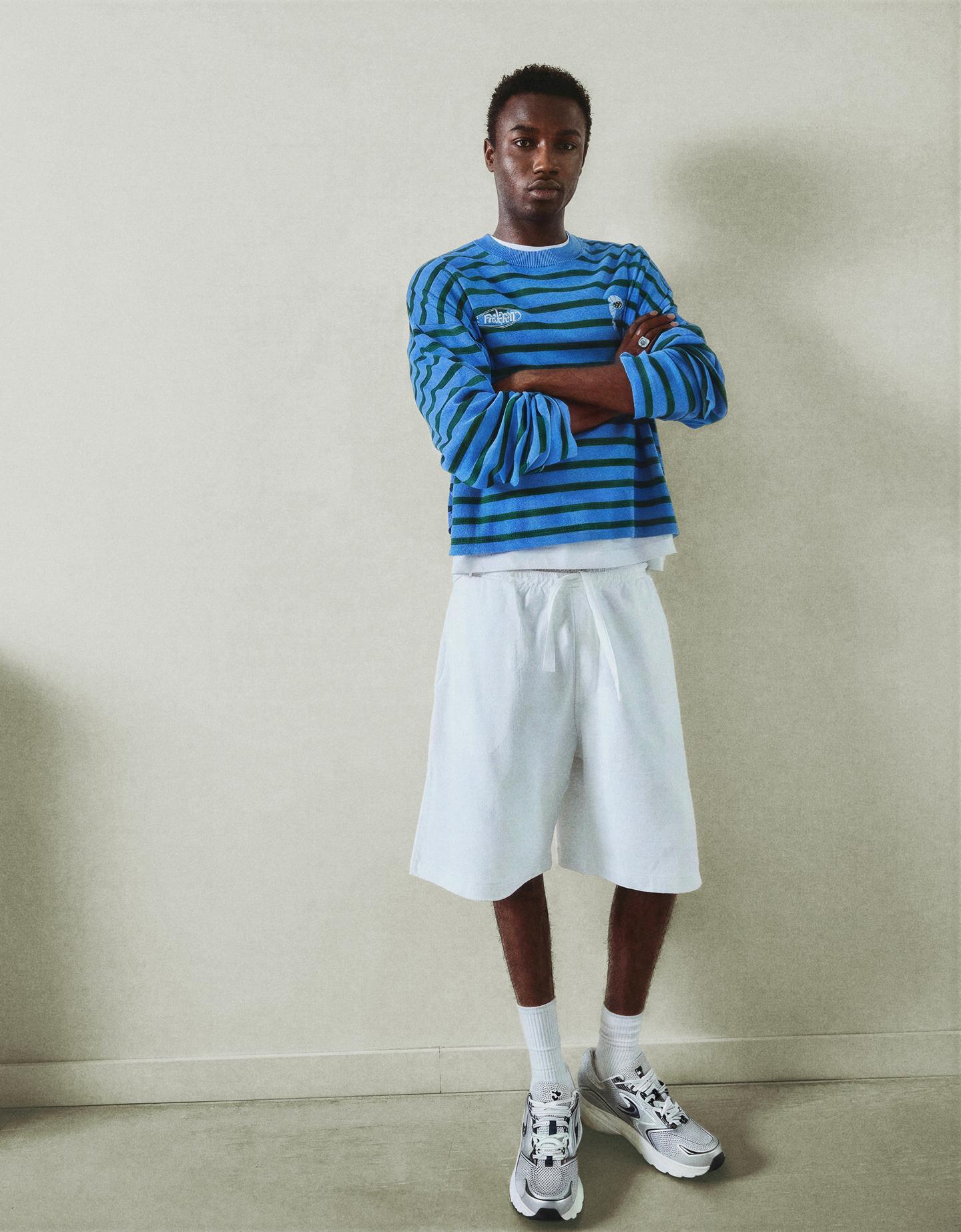 Bershka bermudy twill biały złamany