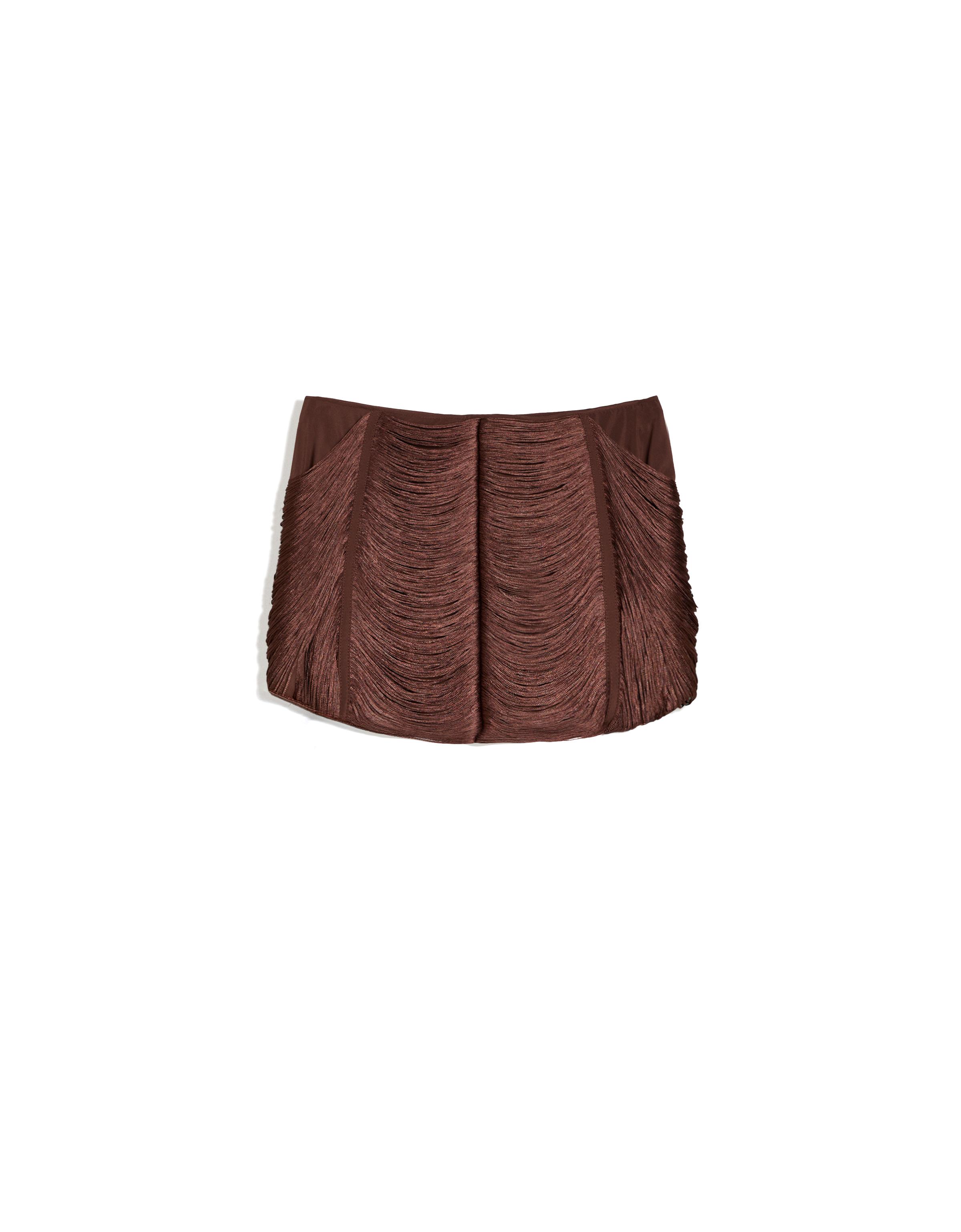 Fringed mini skirt