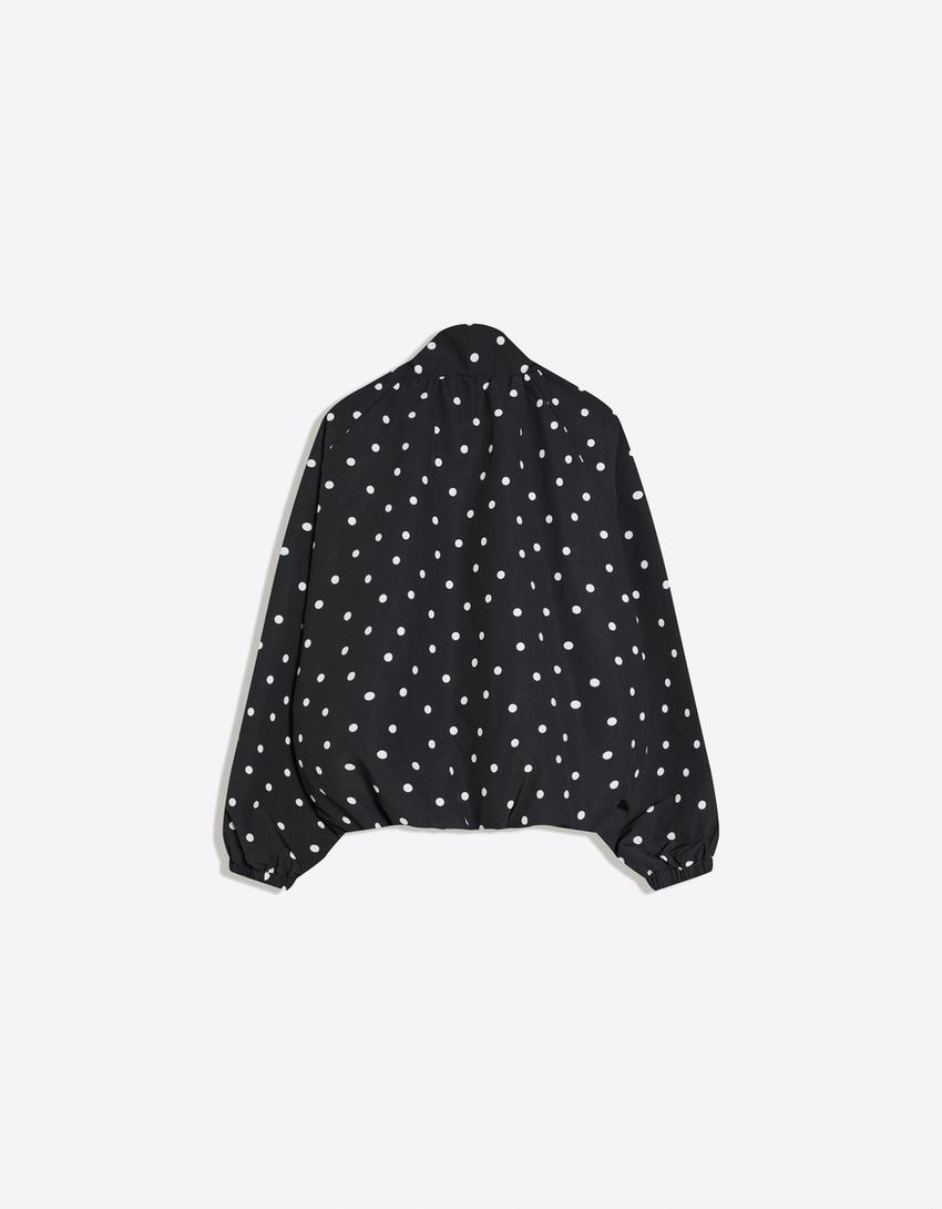 Oversize polka dot jacket-Black