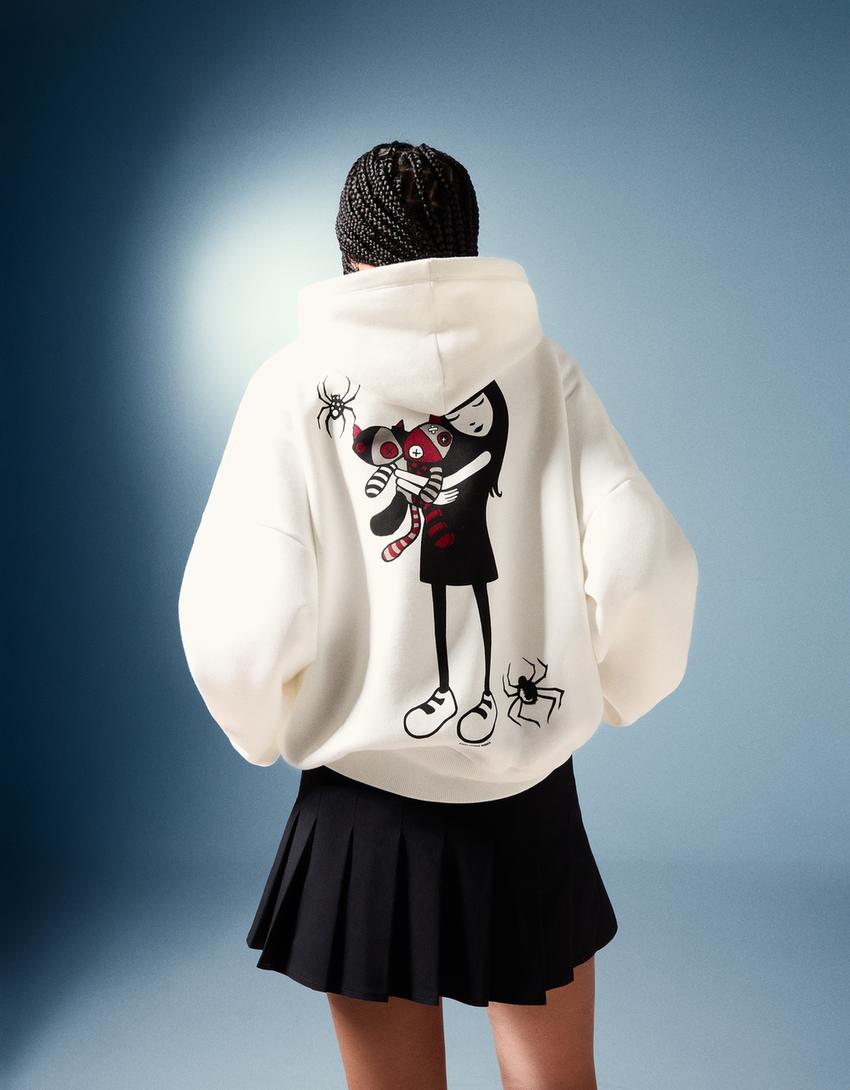 Sudadera Emily the Strange-Blanco roto