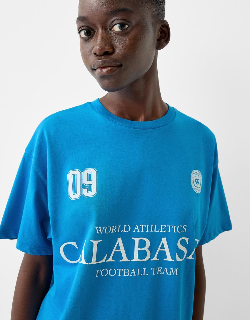 T-shirt manches courtes sport-Bleu-2