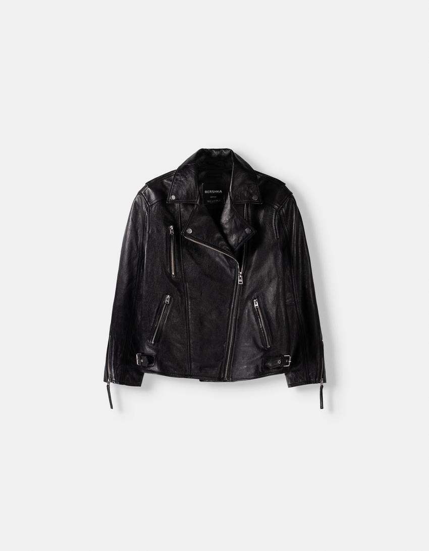 Leather jacket-Black-5