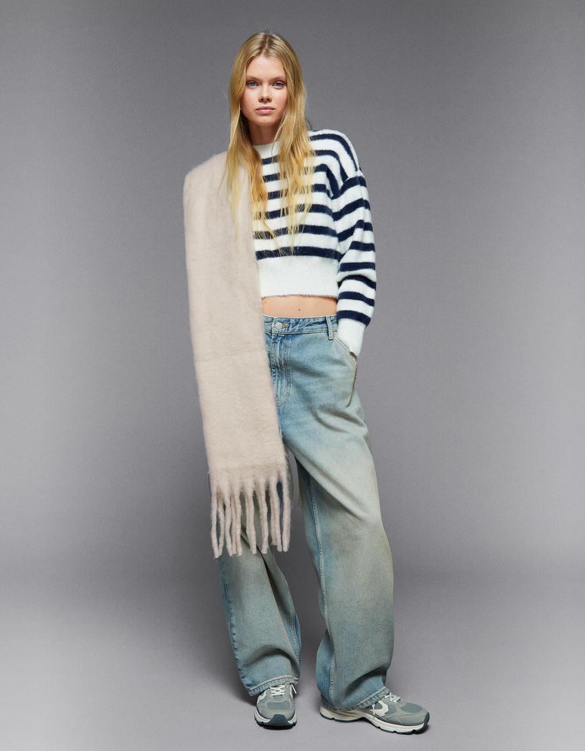 Écharpe unie-Écru-3