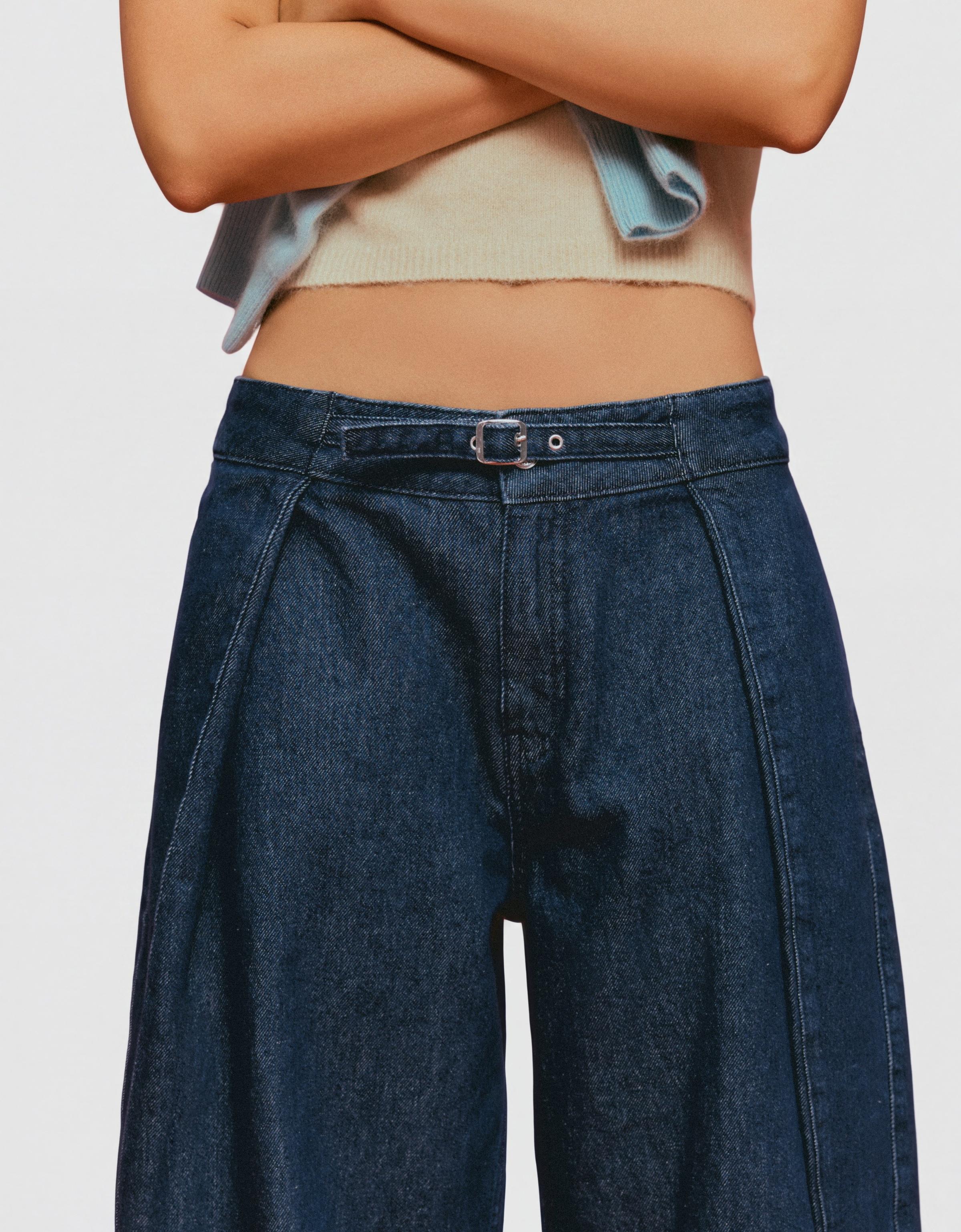 Twisted pleat jeans — Blue