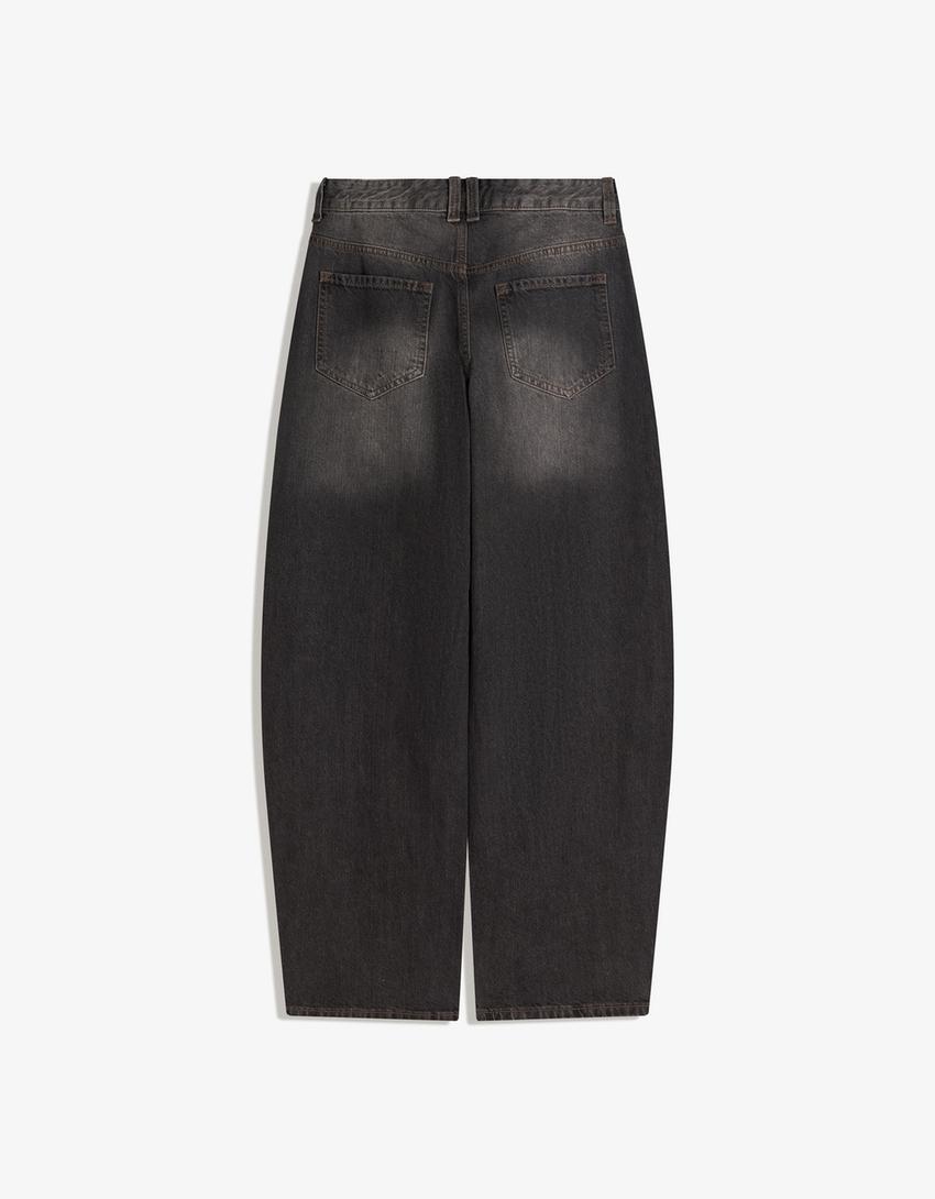 Baggy barrel jeans-Dark grey