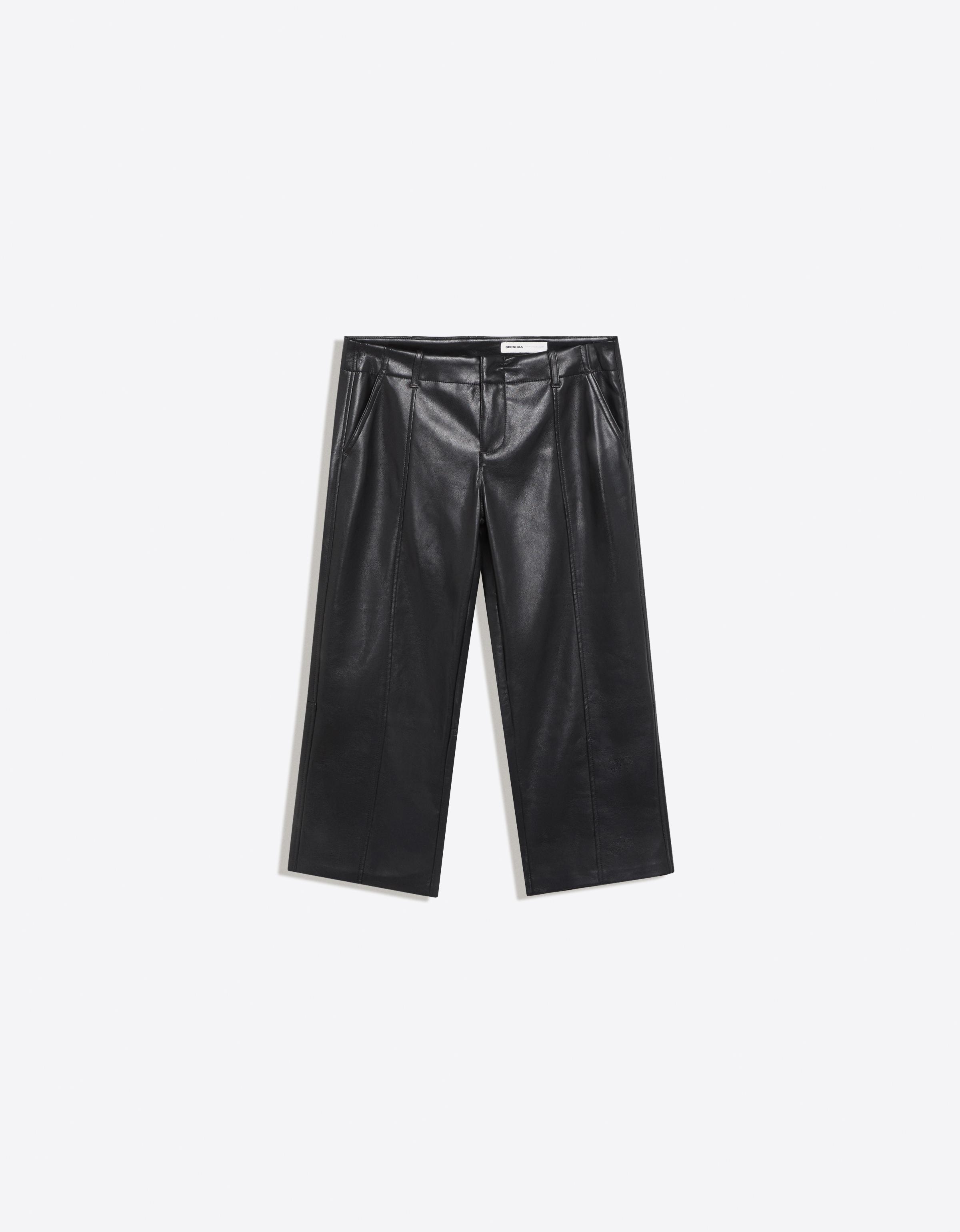 Bershka Suni deri kapri pantolon görsel 2