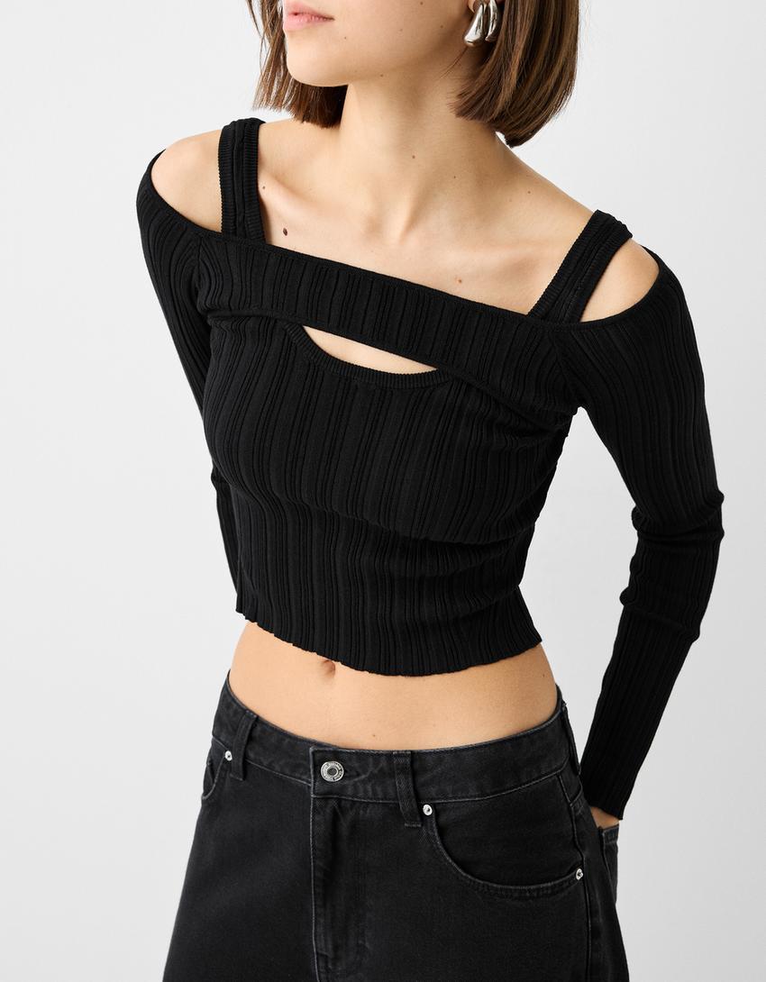 سويتر بأكمام طويلة-أسود-2