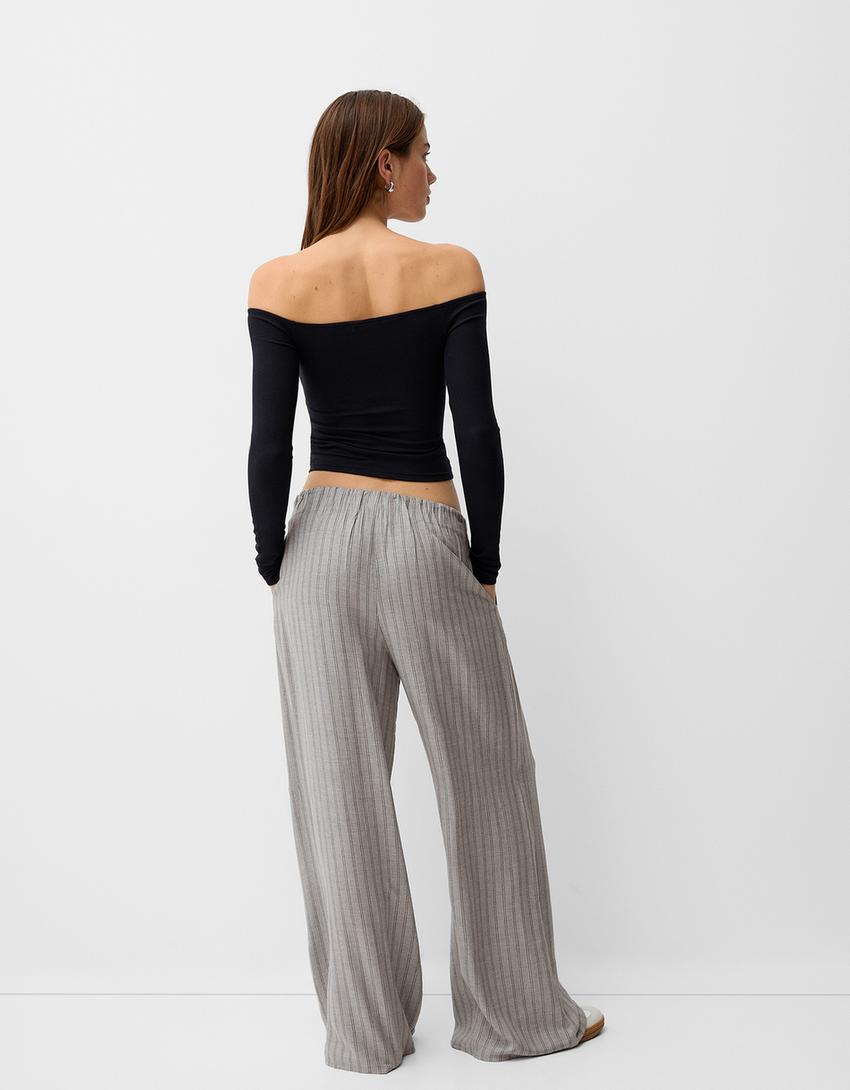 Wide-leg trousers-Grey-2