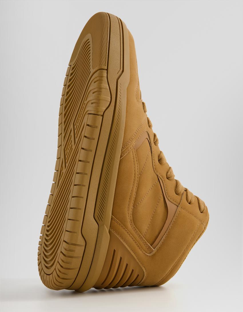 حذاء رياضي برقبة عالية رجالي بمظهر مطاطي-جملي-2