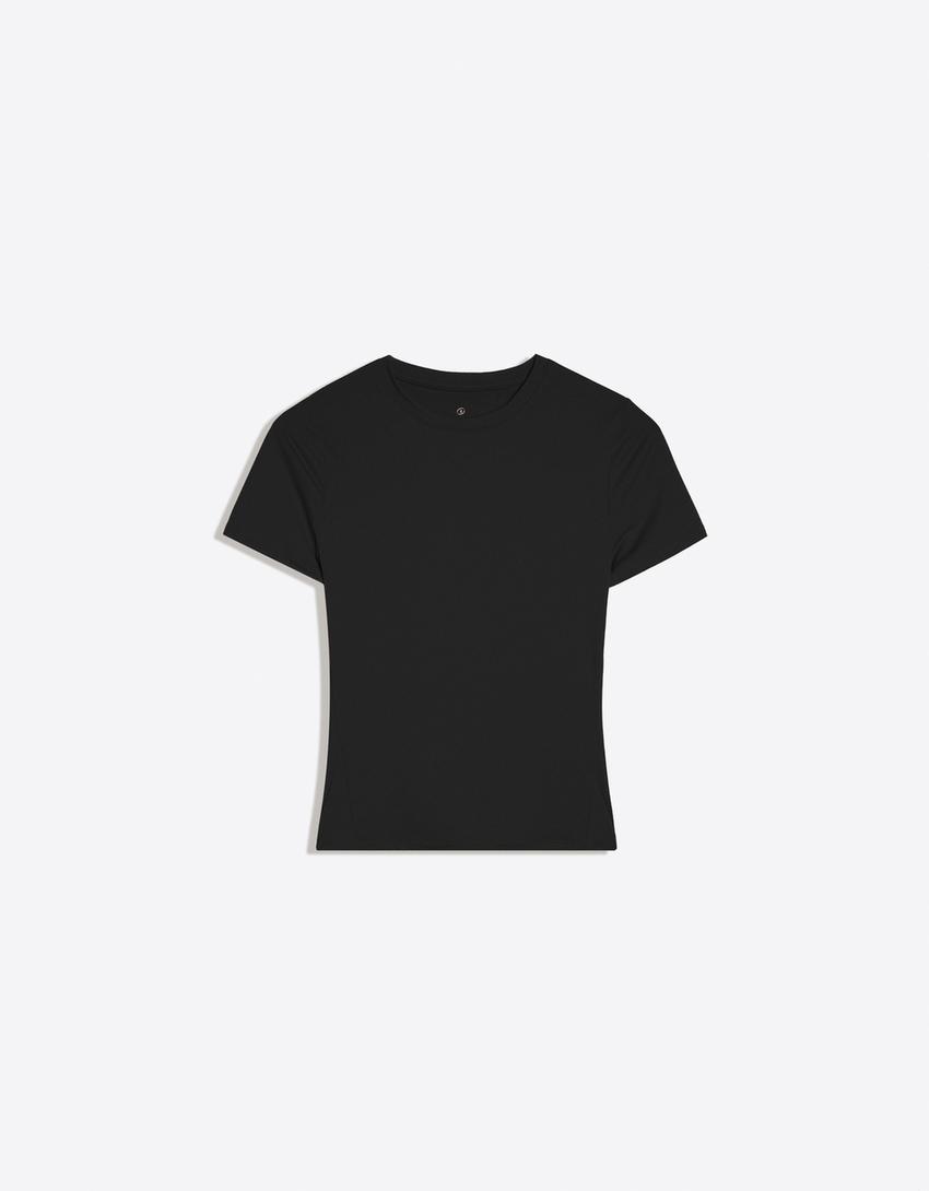 Camiseta manga corta tejido técnico Transpirable & Secado Rápido-Negro