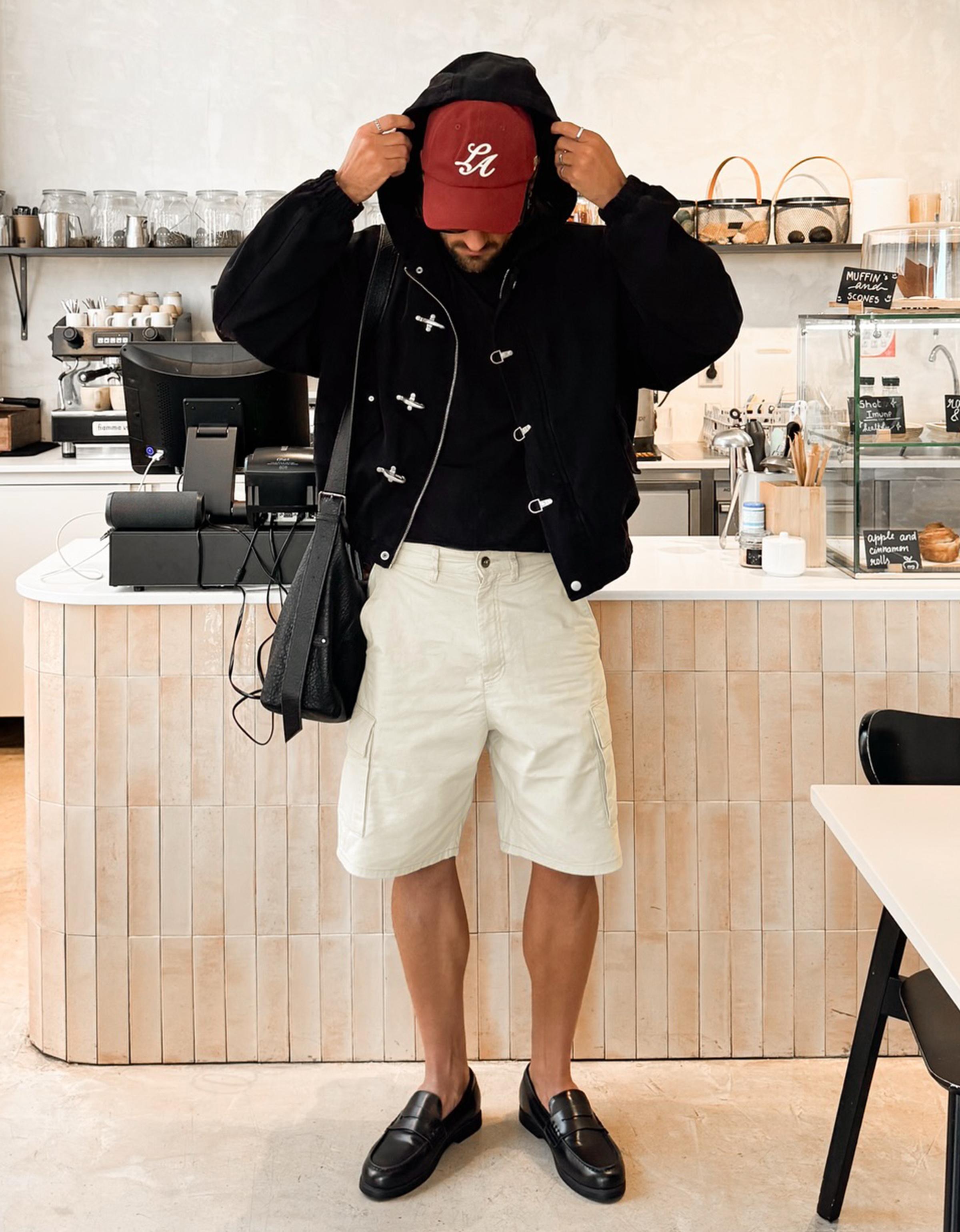 Wide cargo Bermuda shorts — Sand