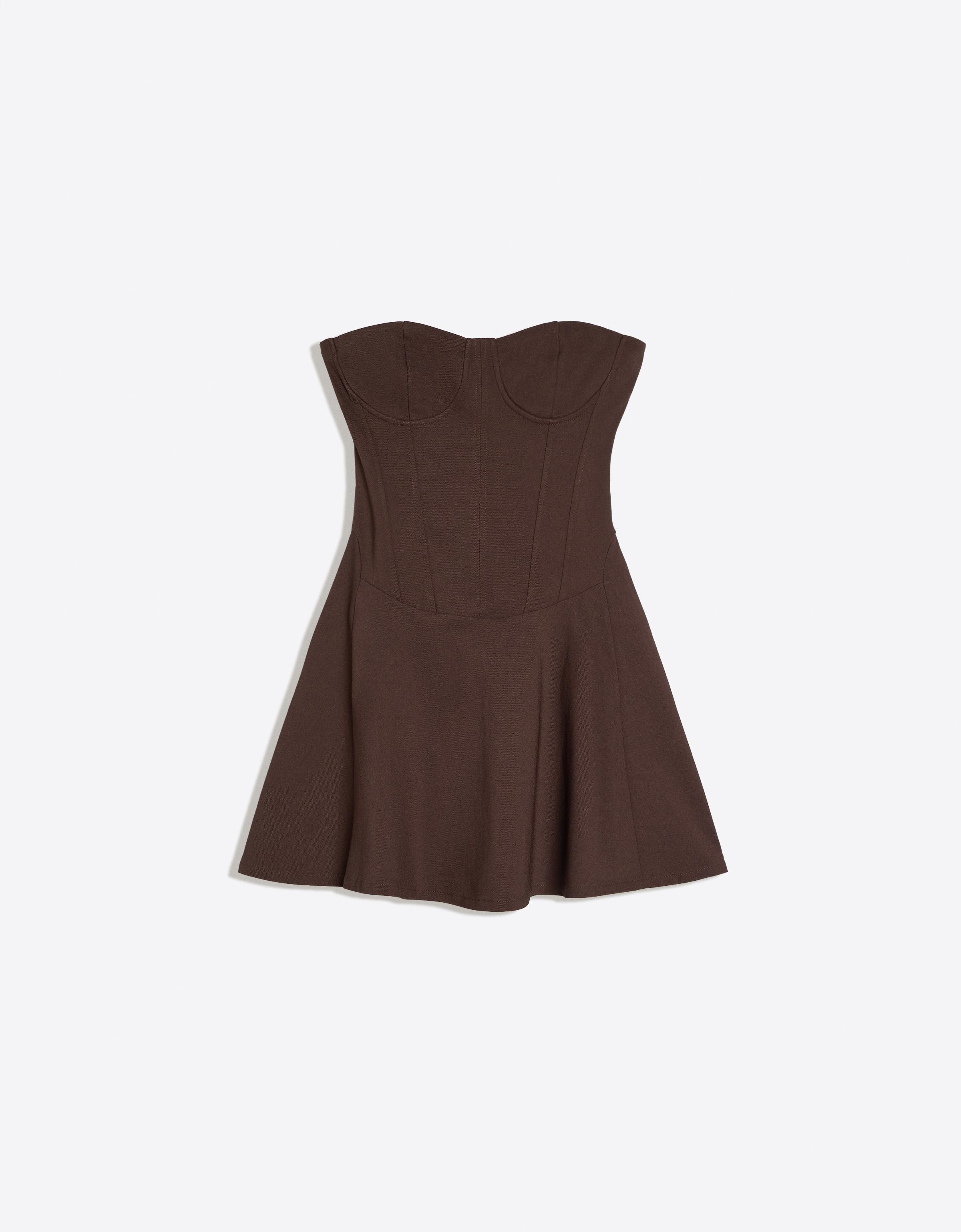 Bandeau mini dress — Brown