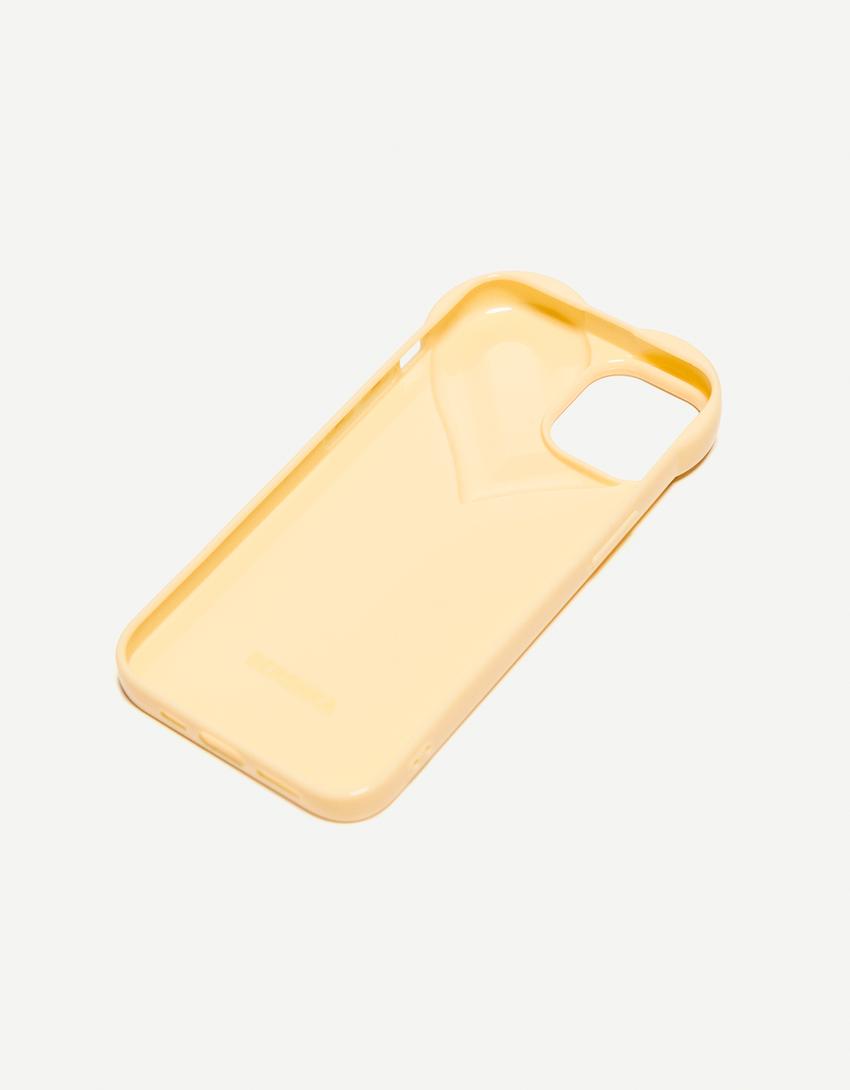 Etui na telefon iPhone z sercem-Beżowy-1