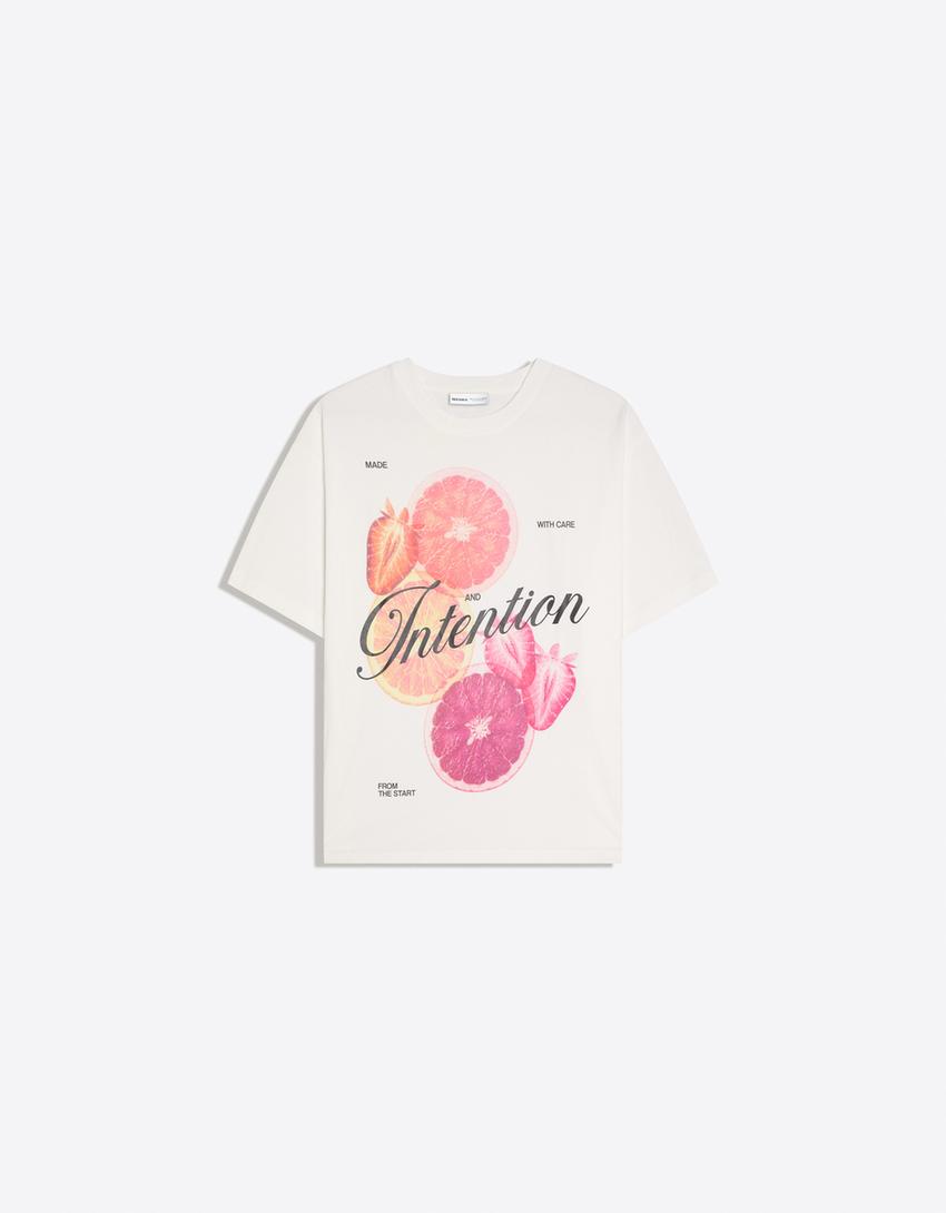 Short sleeve T-shirt with print-Off white
