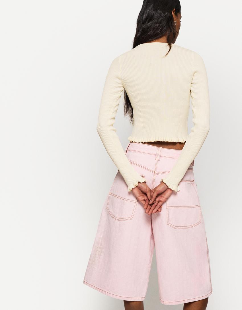 Chaqueta lazada volantes-Crudo-1