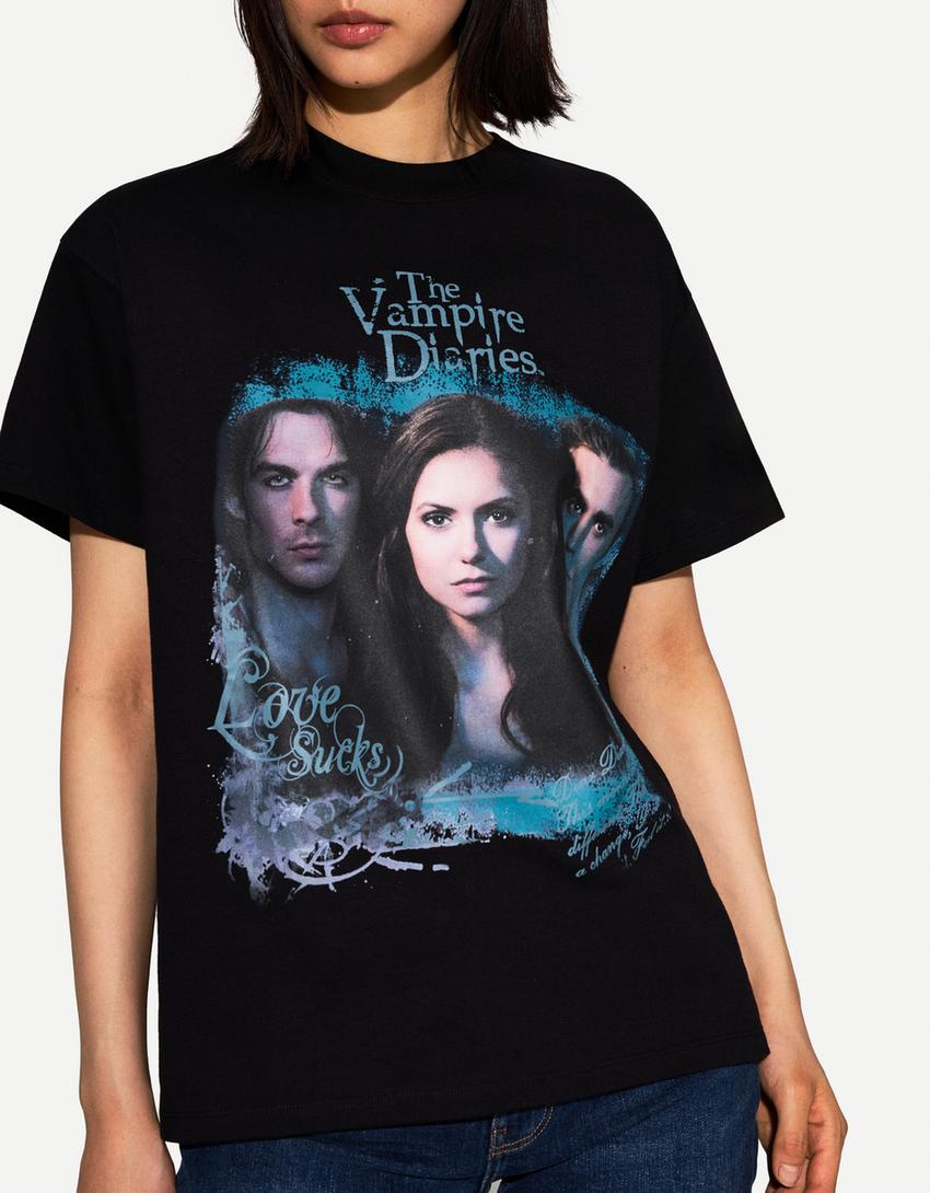 Maglietta a maniche corte The Vampire Diaries-Nero-2
