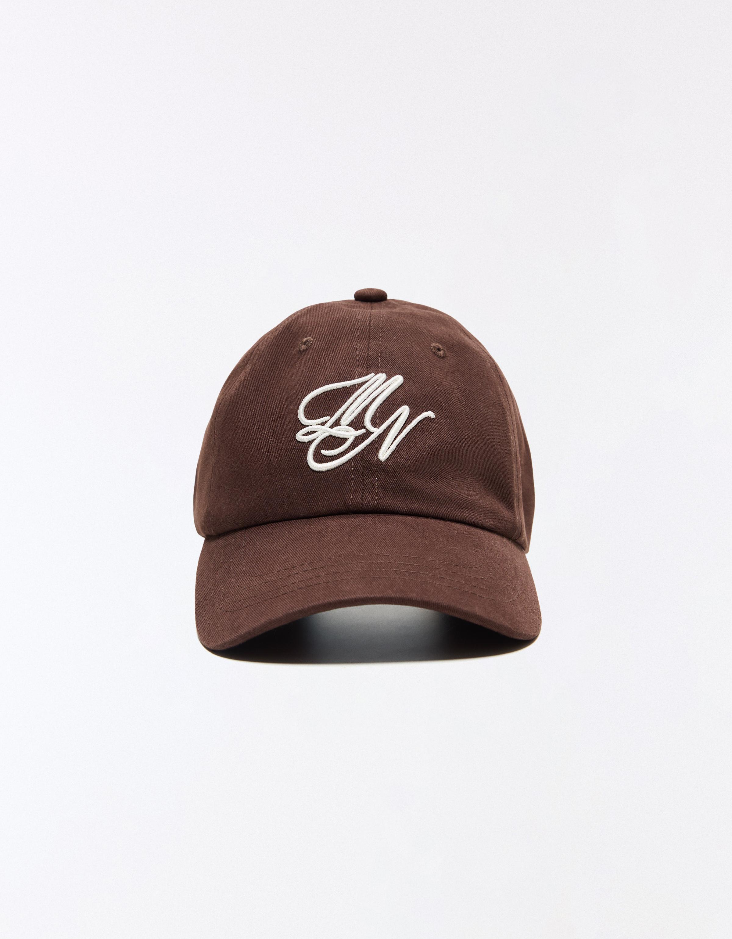 Embroidered cap — Brown