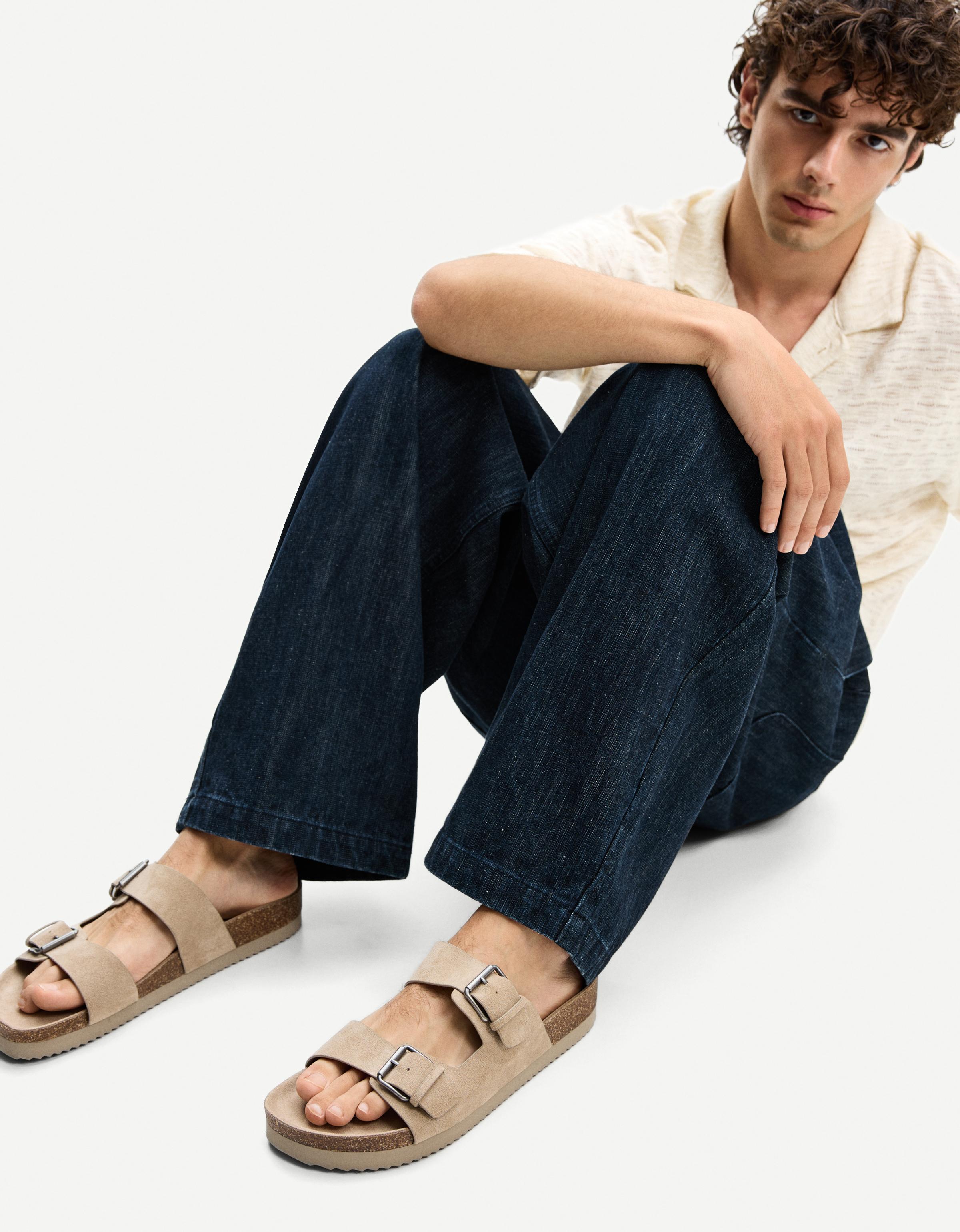 Buckle sandals — TAUPE