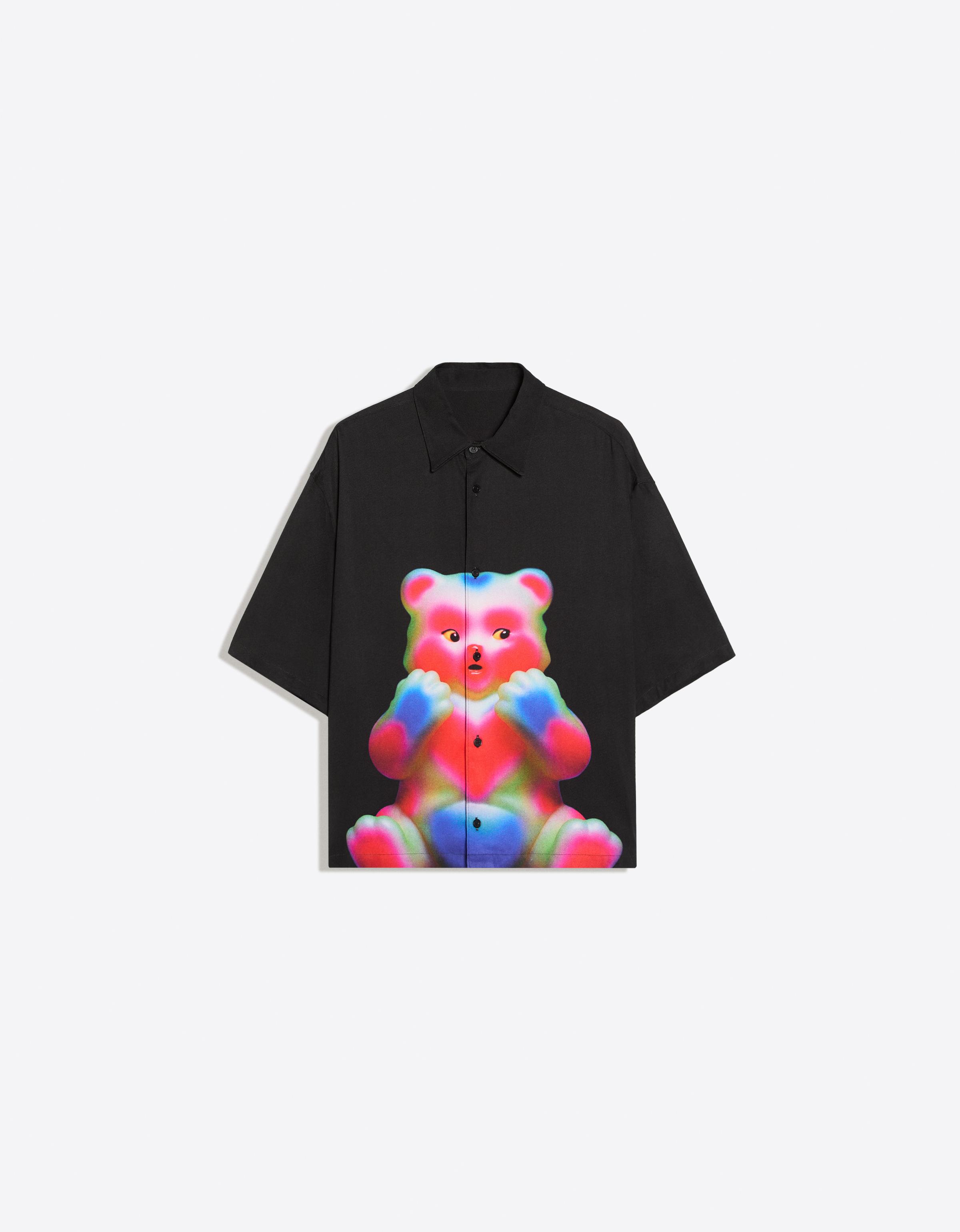 Short sleeve boxy shirt RAFAELA MASCARO — Black