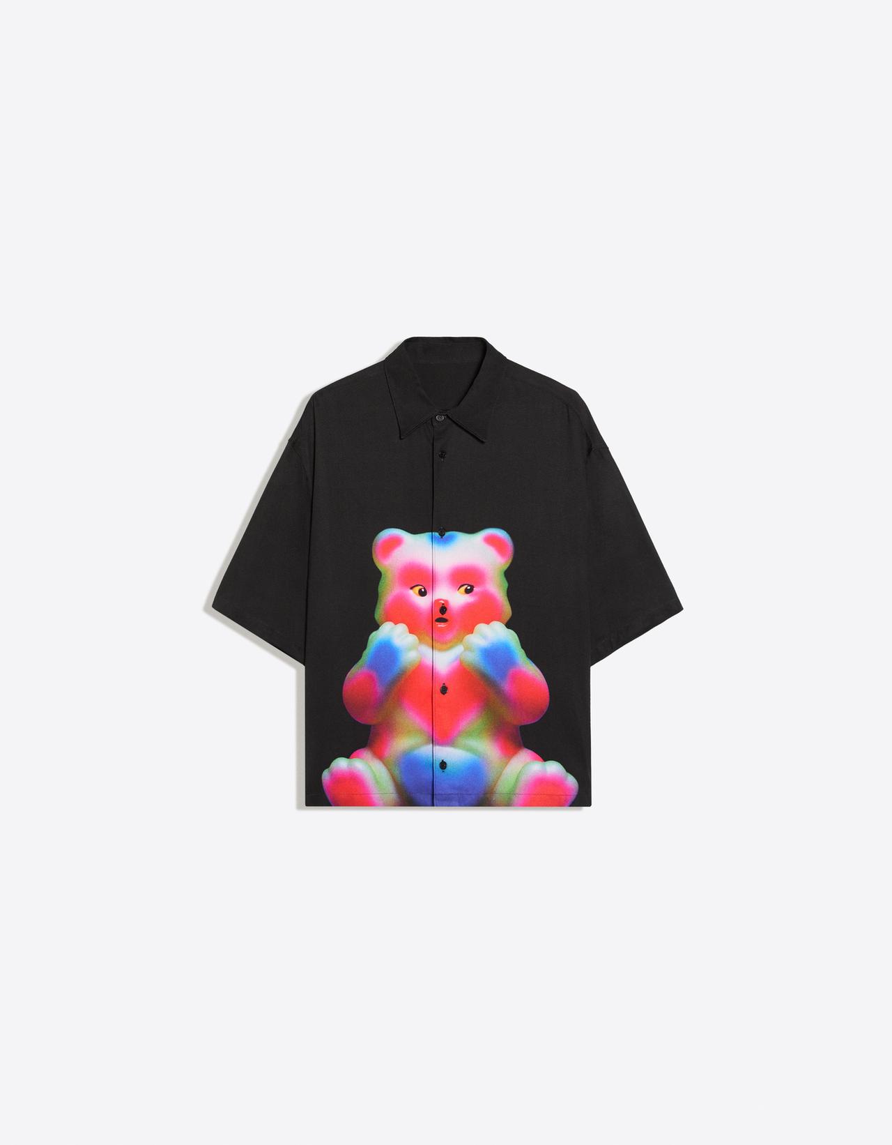 Short sleeve boxy shirt RAFAELA MASCARO — Black