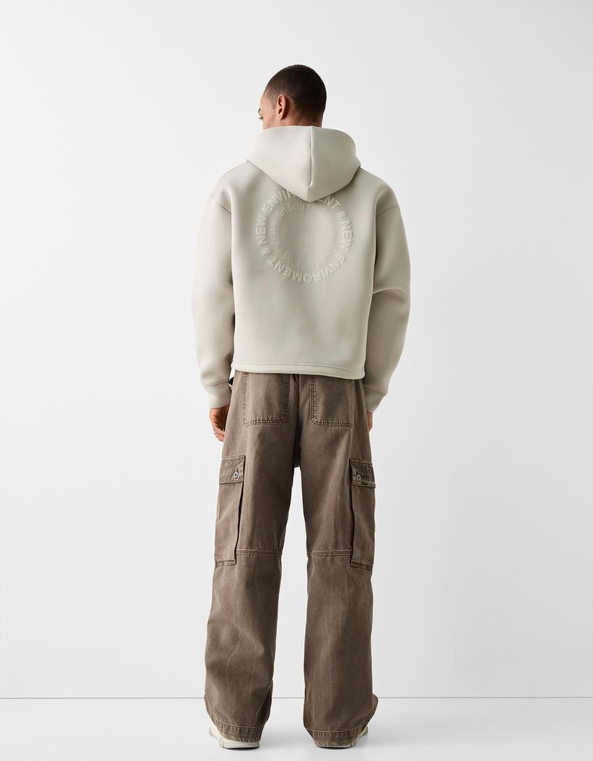 Calças skater cargo efeito lavado-Marrom-2