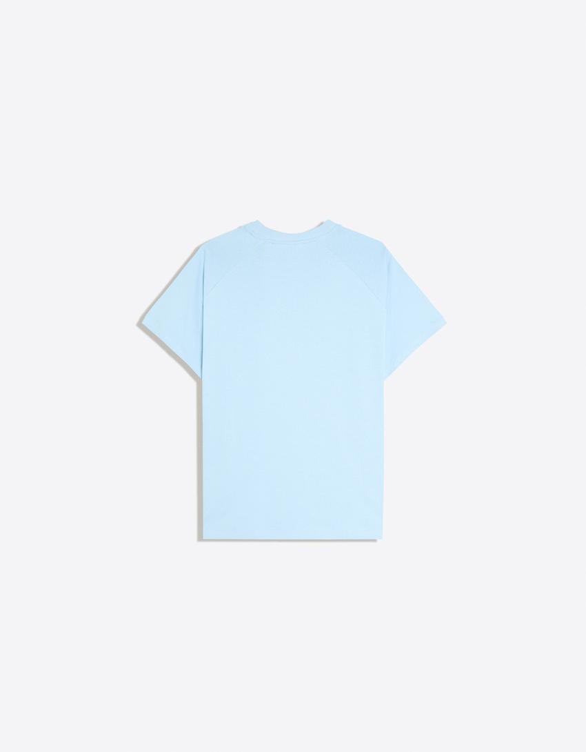 Maglietta a maniche corte raglan-Azzurro Chiaro