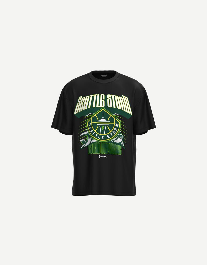Maglietta WNBA Seattle Storm maniche corte-Nero-3