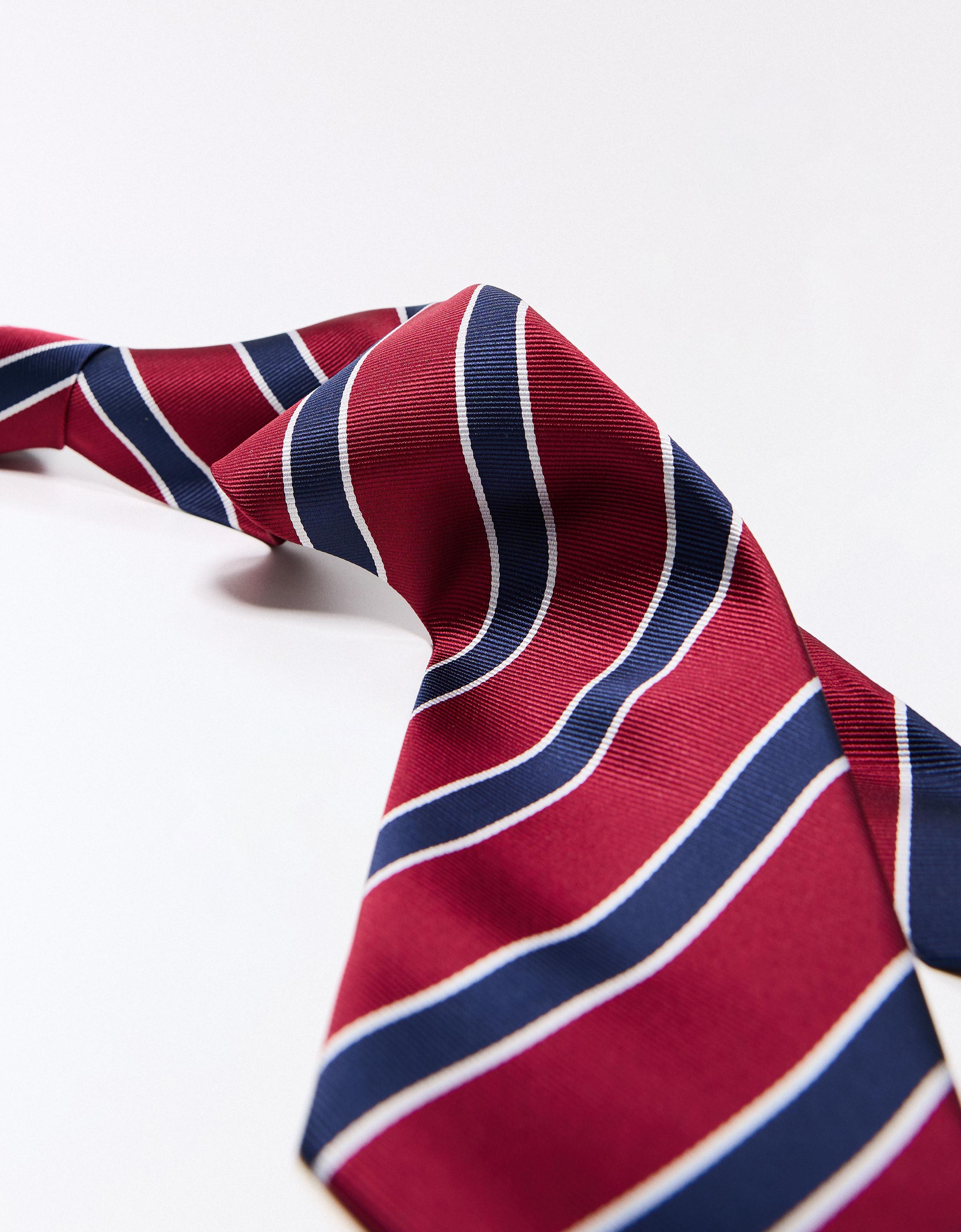 Striped tie — Burgundy