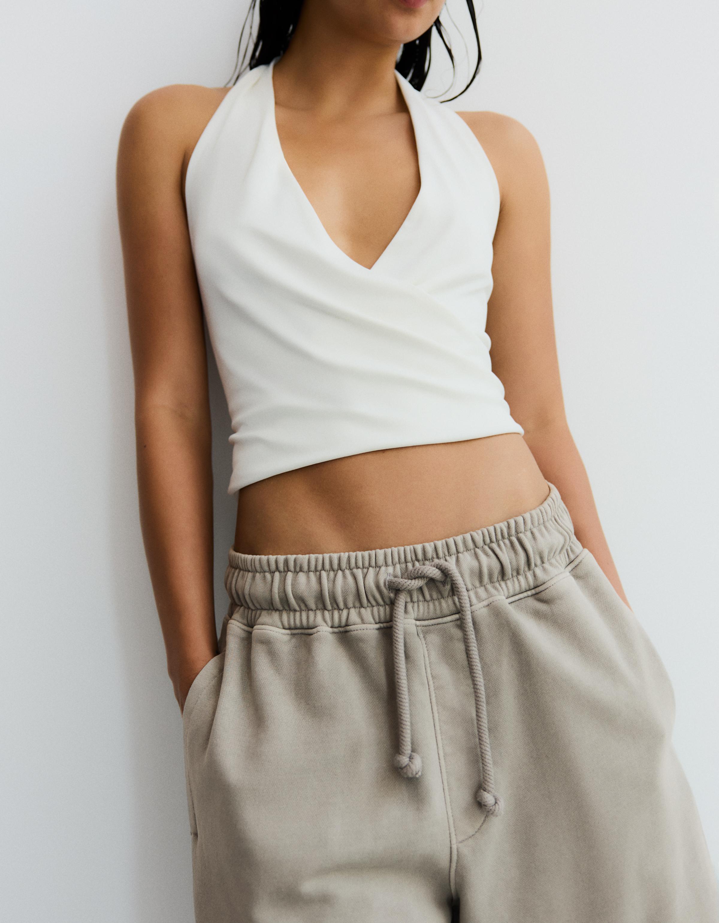 Boxy print Bermuda shorts — Grey