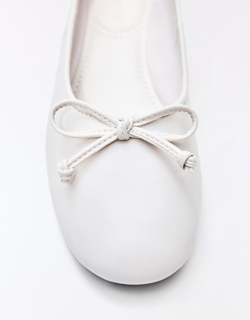 Bow ballet flat-ECRU
