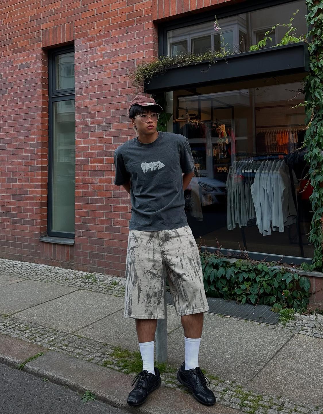 Printed baggy Bermuda shorts