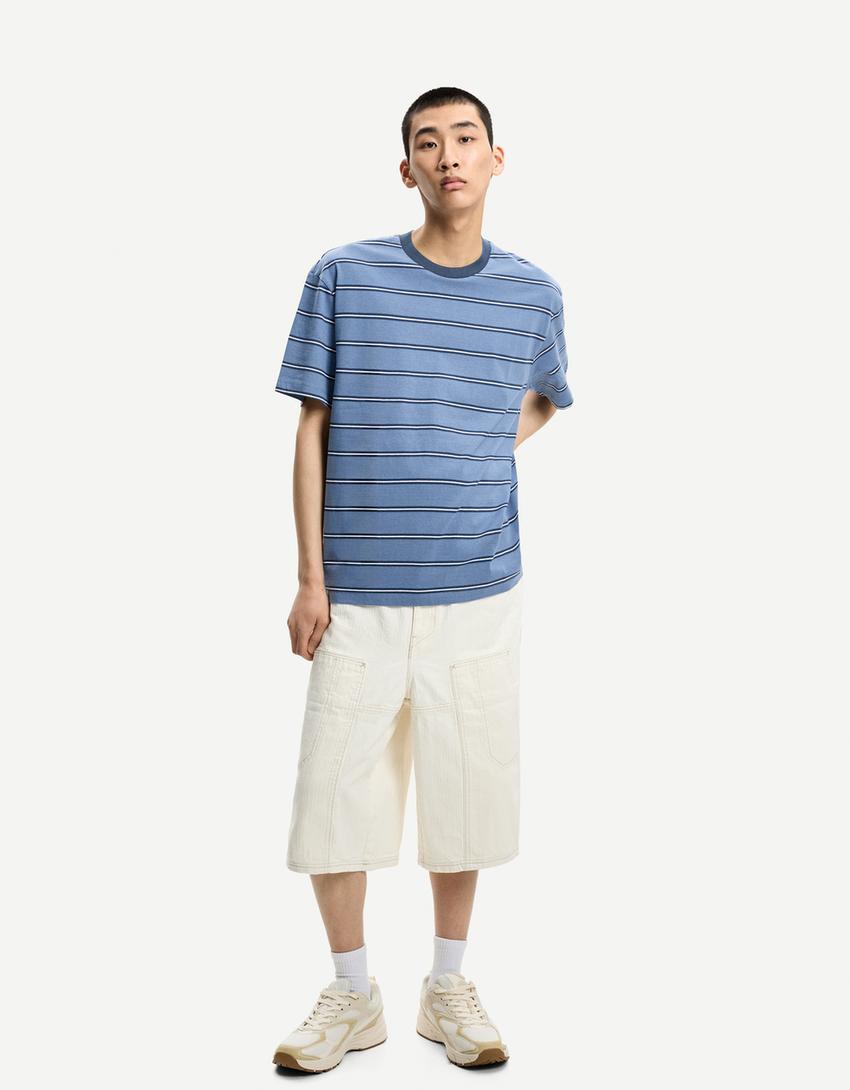 Camiseta manga corta-Azul