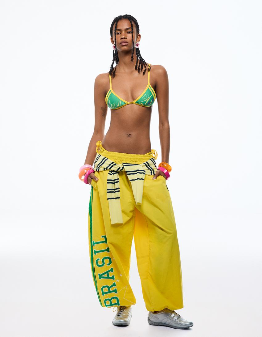 Brazil FIFA WORLD CUP™ triangle bikini top-Green