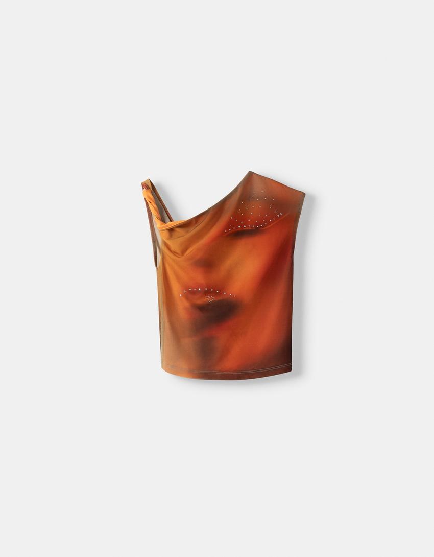 Top asymétrique-Orange-4