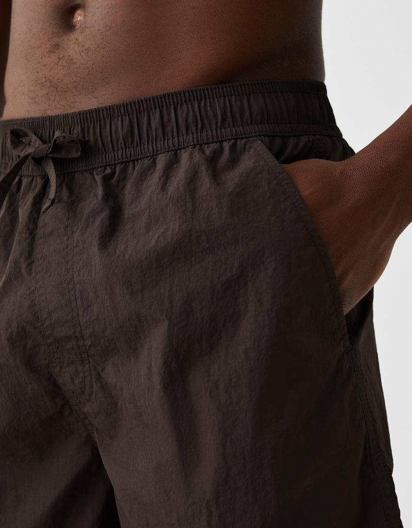 Bañador boxy monocolor-Marrón-5