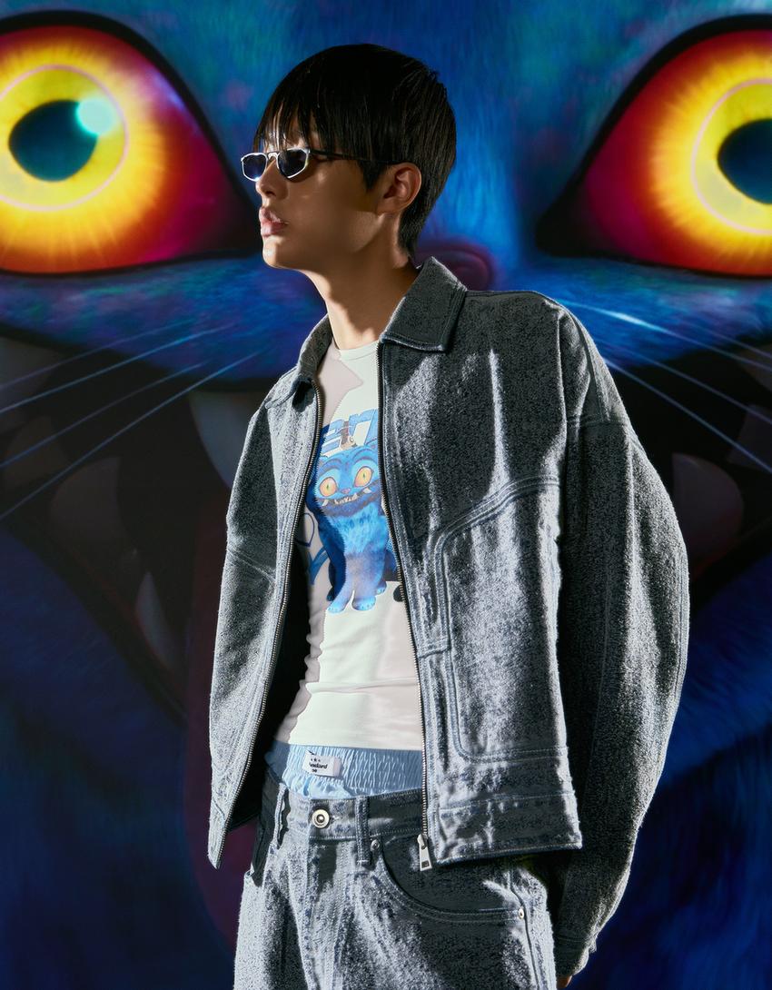 KPop Demon Hunters Derpy short sleeve print T-shirt-Blue