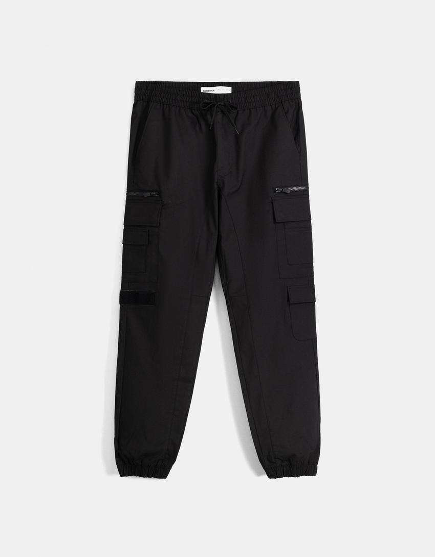 Calças jogger multicargo técnicas-Preto-4