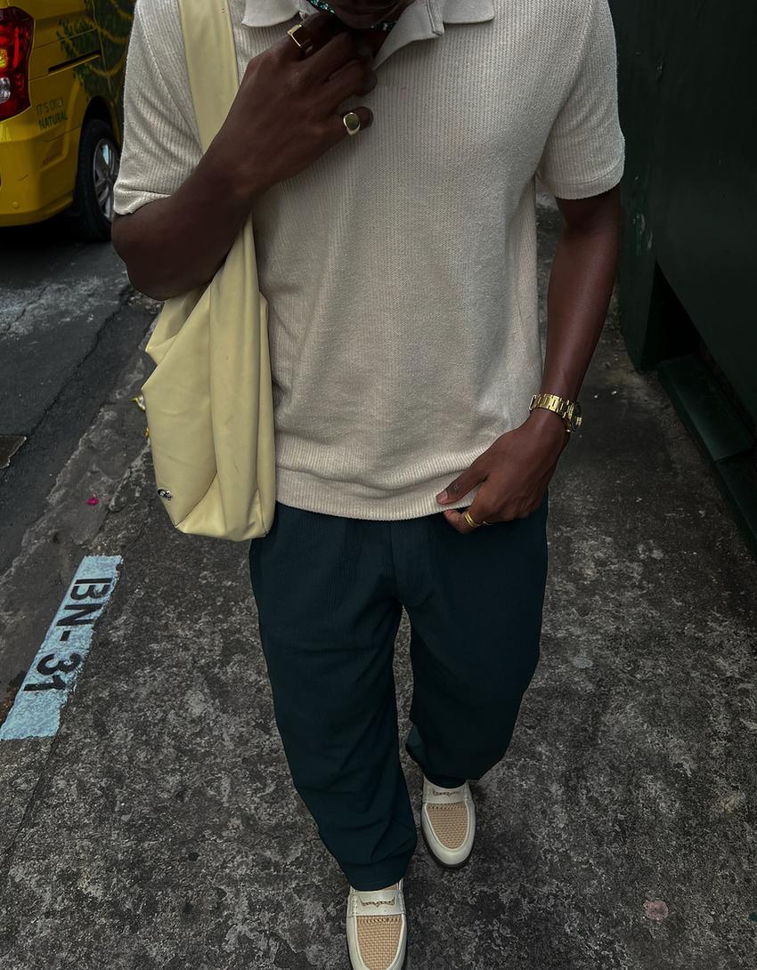 Pantalón baggy jogger plisado-Verde-1