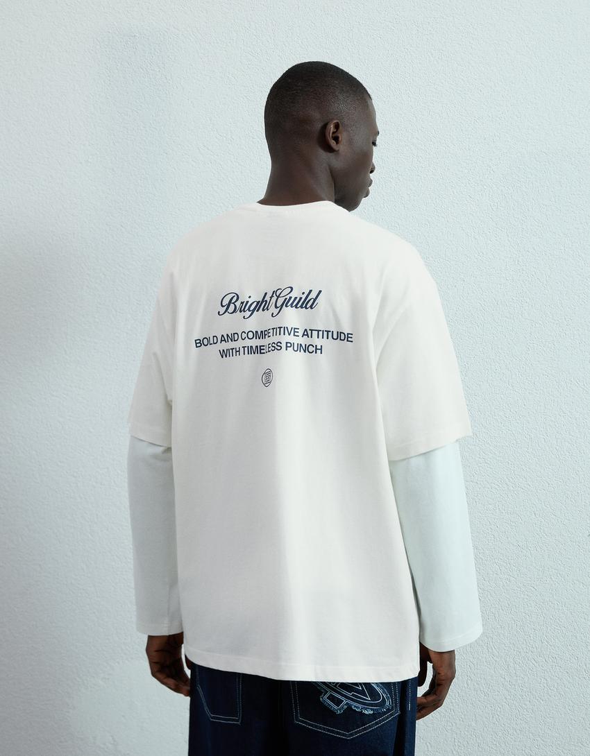 Short sleeve T-shirt with print-Off white