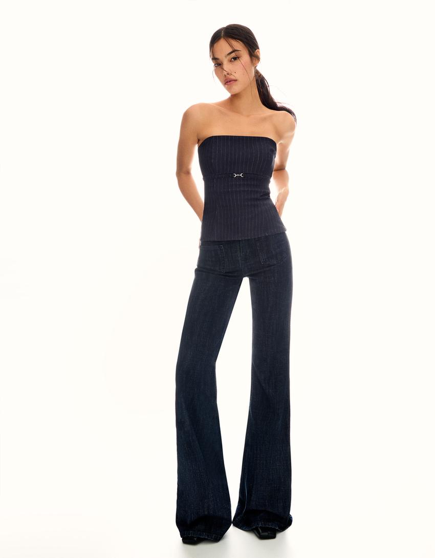 Haut bandeau ceinture-Bleu foncé