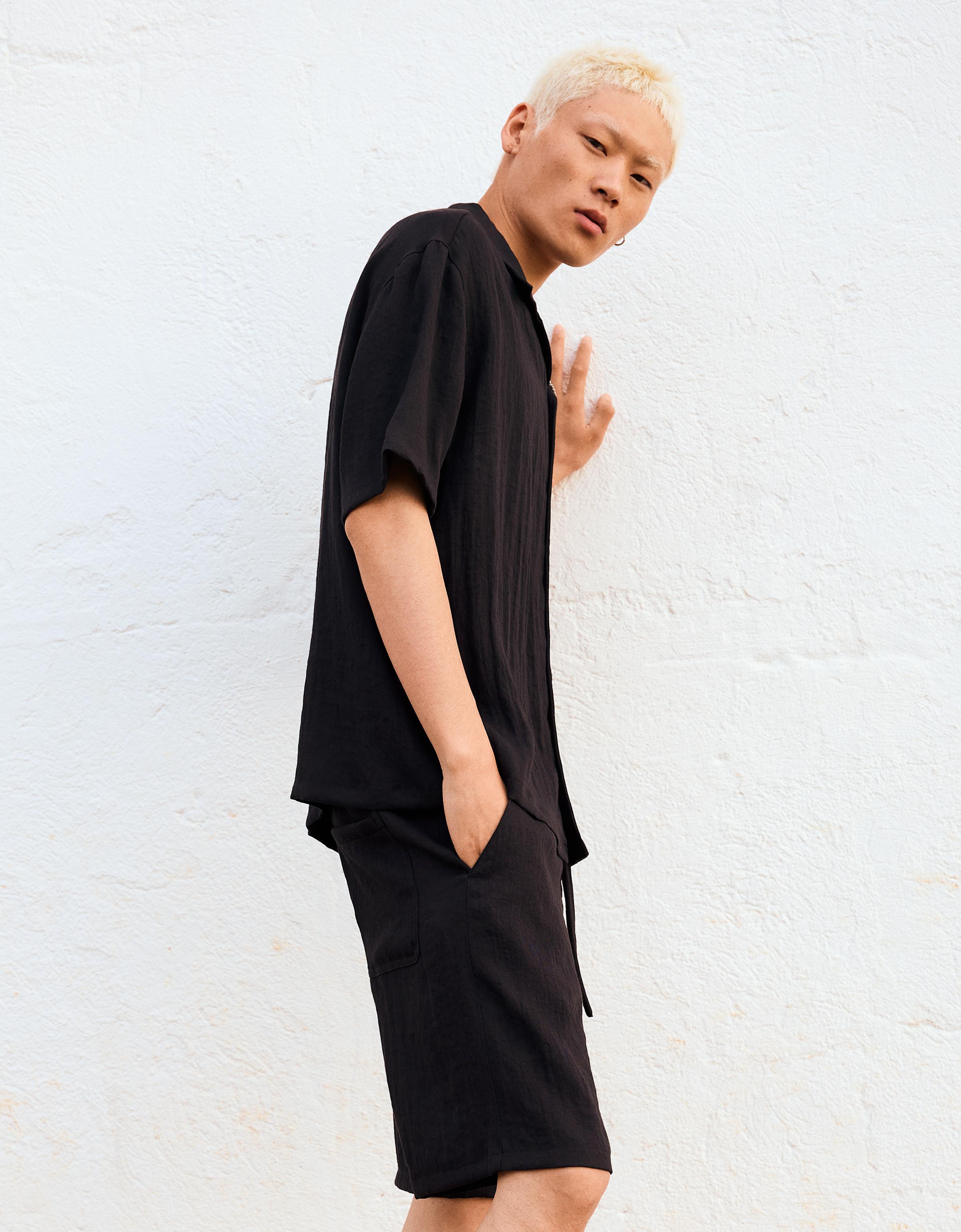 Rustic jogger Bermuda shorts — Black