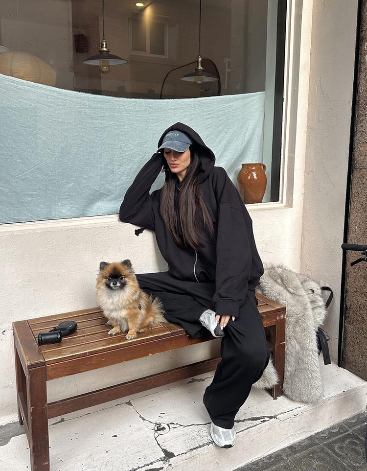 Fermuarlı kapüşonlu sweatshirt