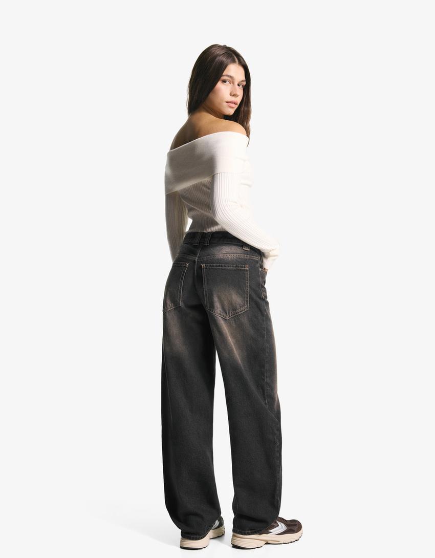 Jeans barrel-Nero