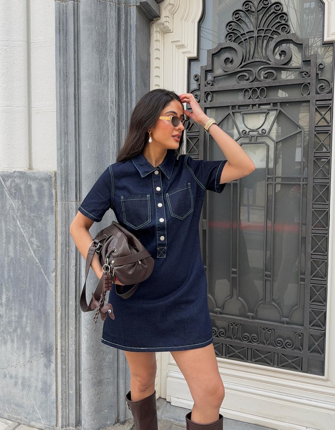 Denim shirt dress