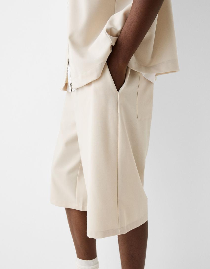 Bermuda tailoring wide fit-Sable-3