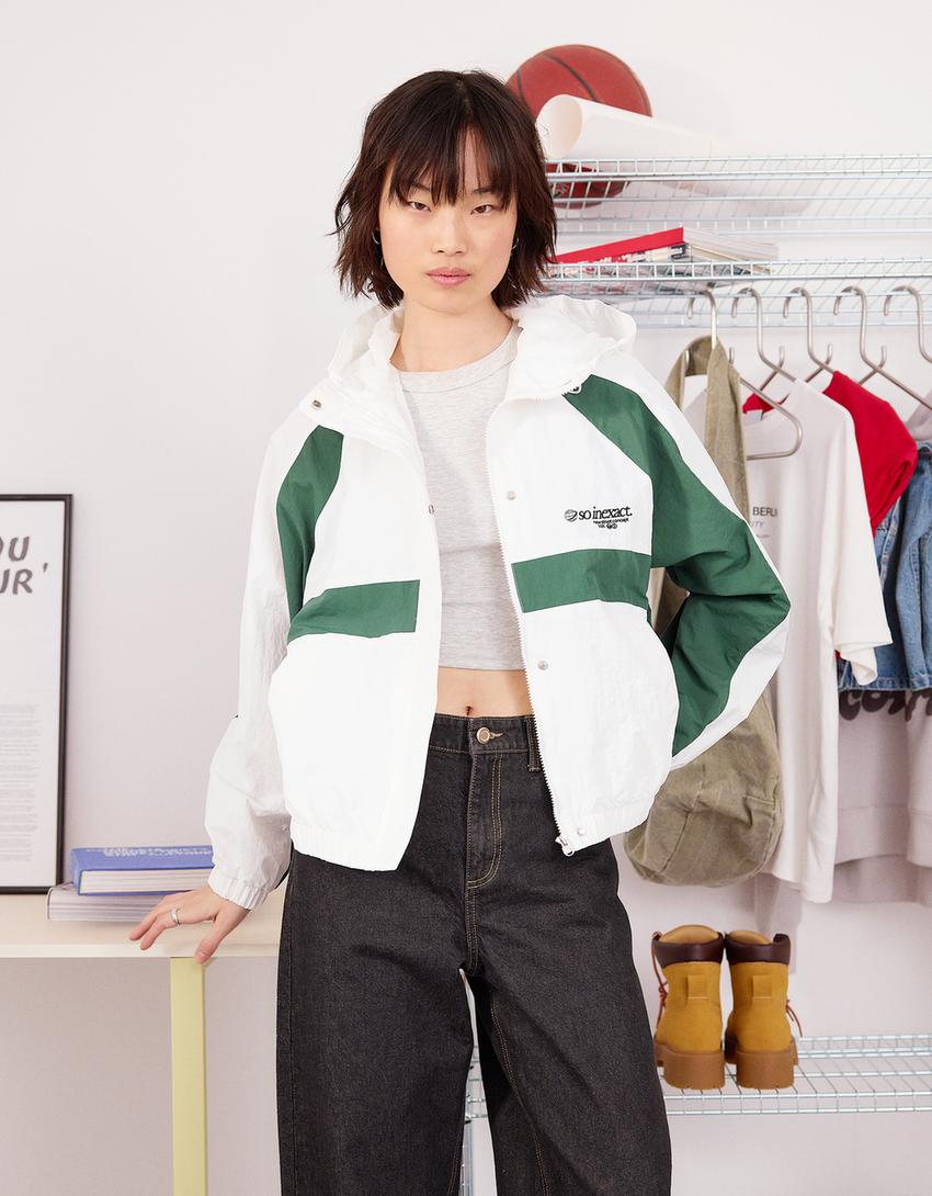 Technical jacket with hood Women Bershka - Main Image