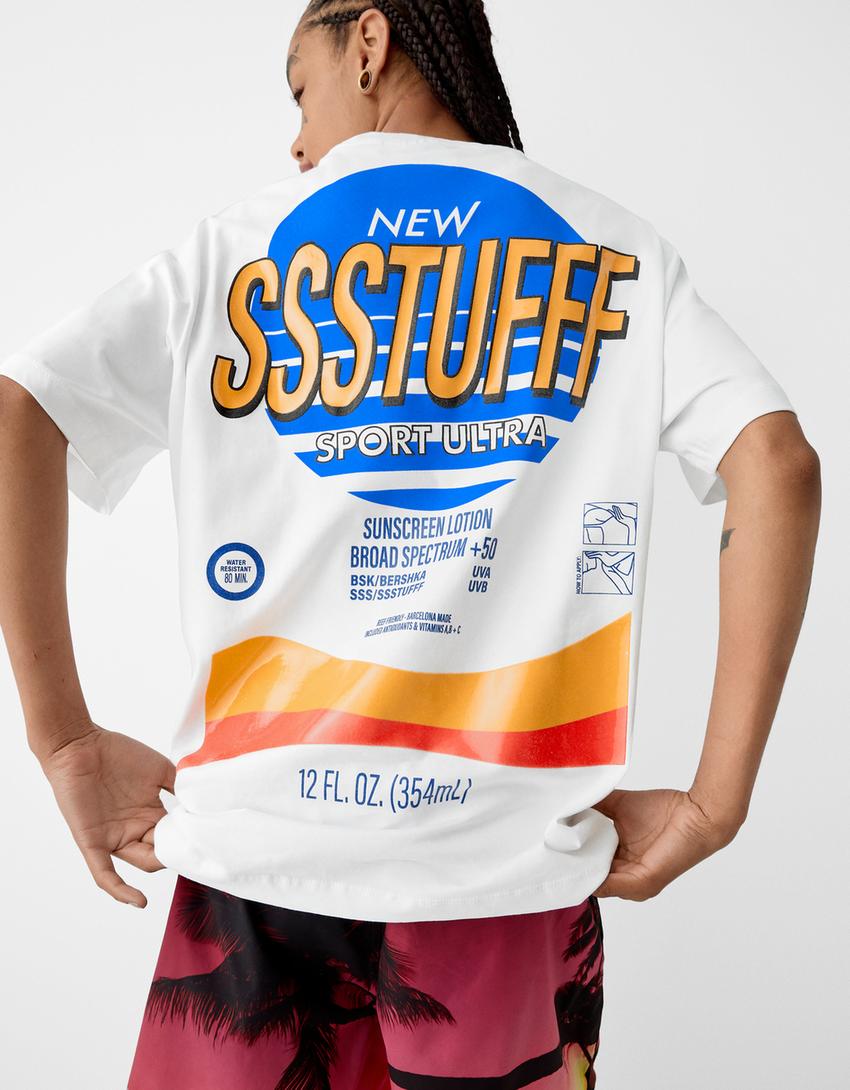 T-shirt BERSSSHKA X SSSTUFFF Wearable Art imprimé-Blanc-1