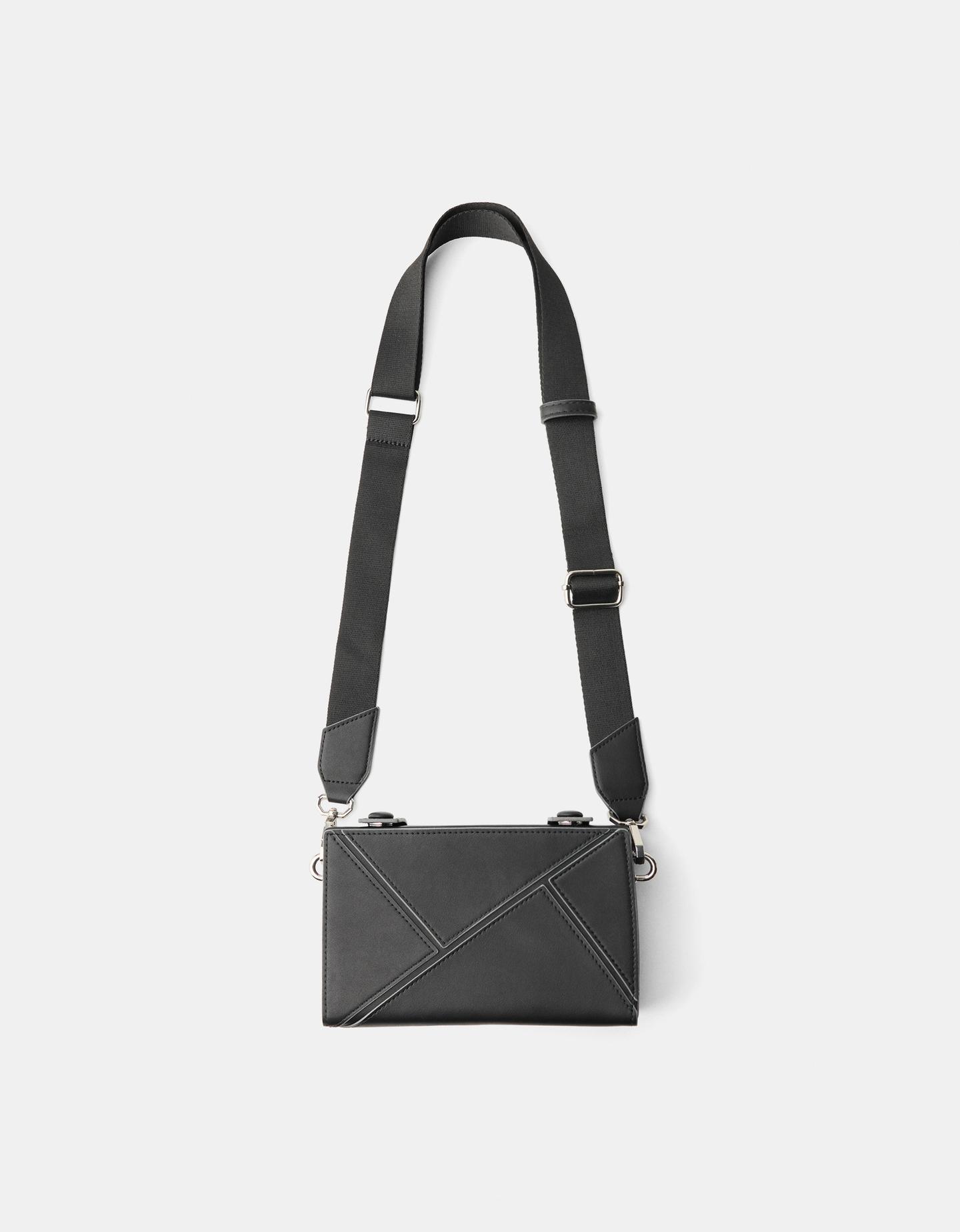 Bershka Borsa Minaudiere Rigida Uomo Nero