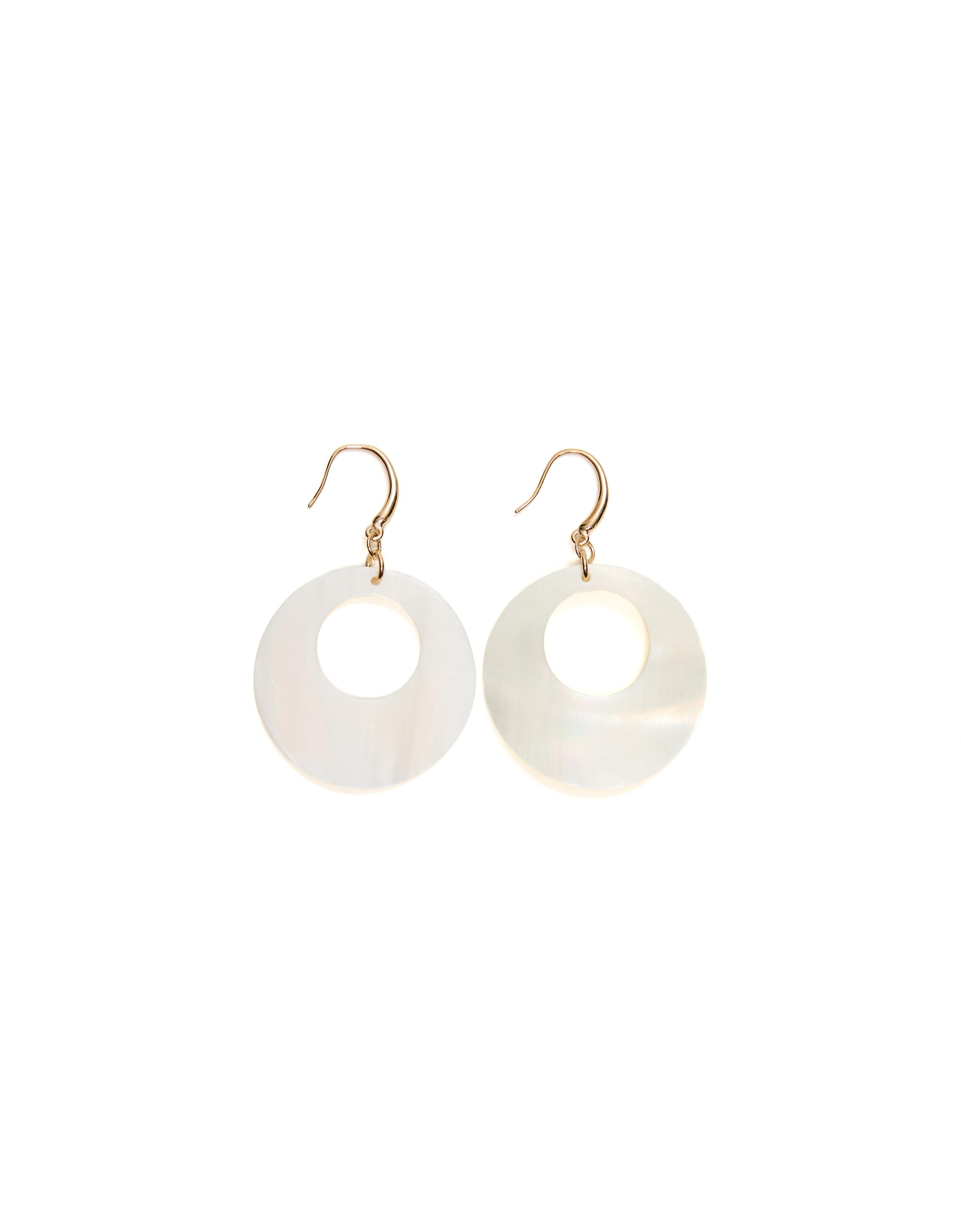 Mother of pearl earrings — White